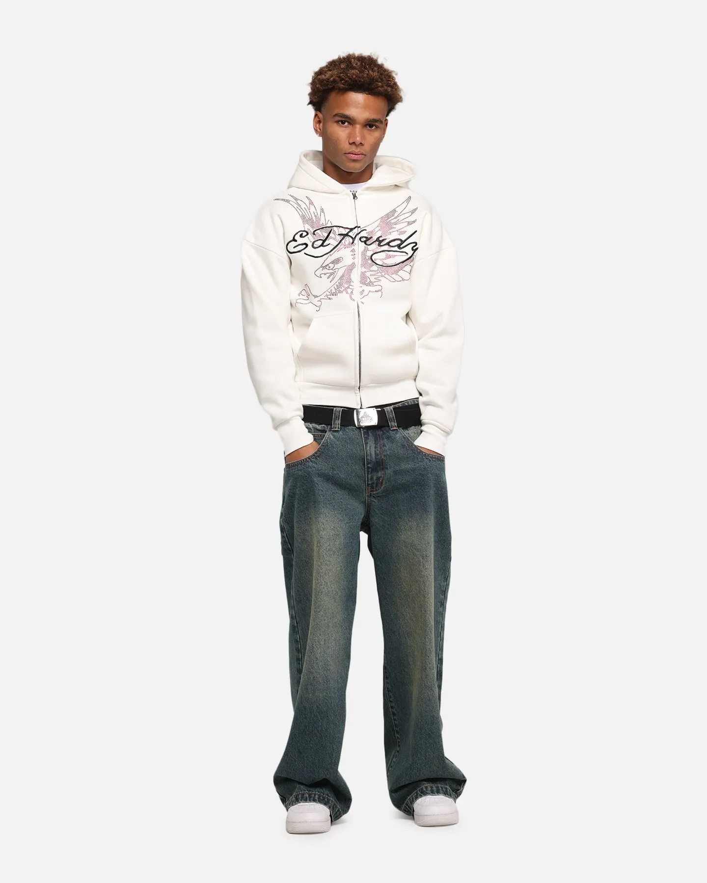 Ed Hardy Eagle Rhinestone Zip Hoodie Off White sold by Culture Kings product image thumbnail 2