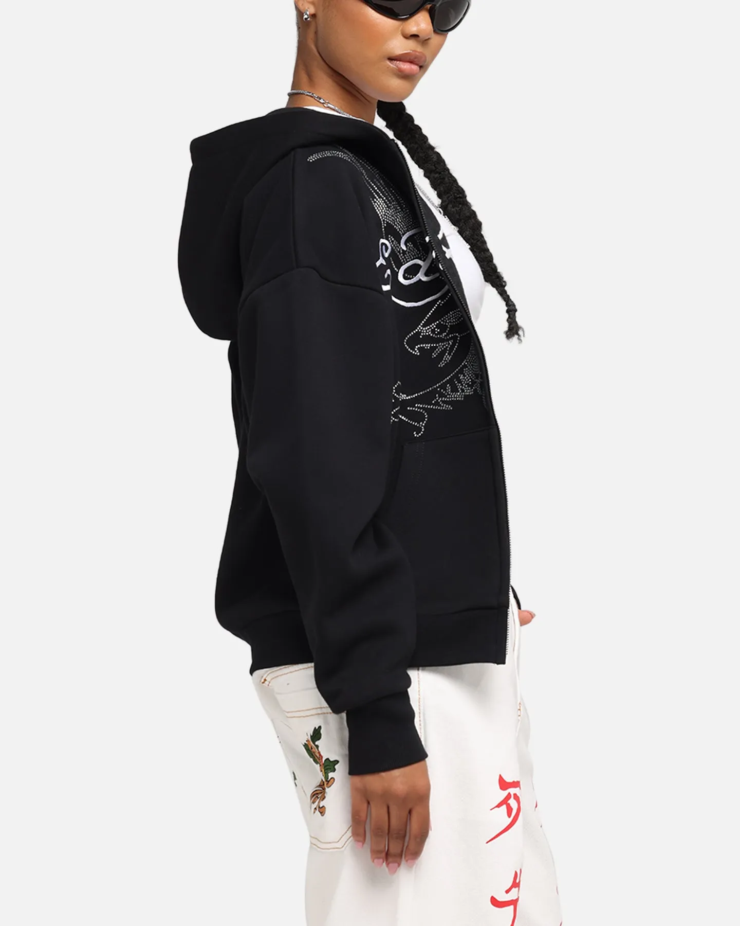 Ed Hardy Eagle Rhinestone Zip Hoodie Black sold by Culture Kings product image thumbnail 5