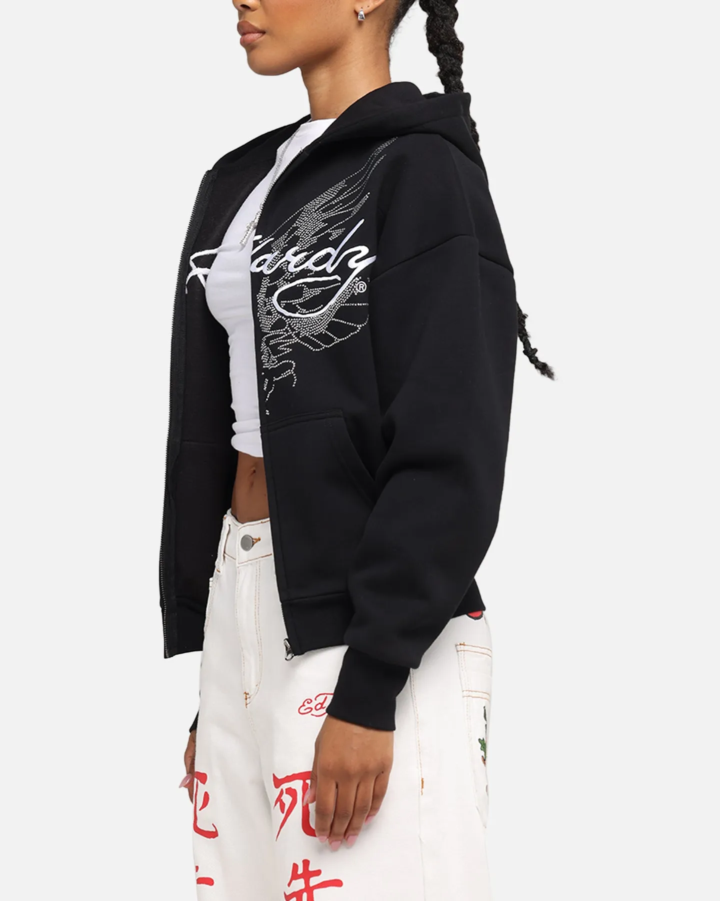 Ed Hardy Eagle Rhinestone Zip Hoodie Black sold by Culture Kings product image thumbnail 4