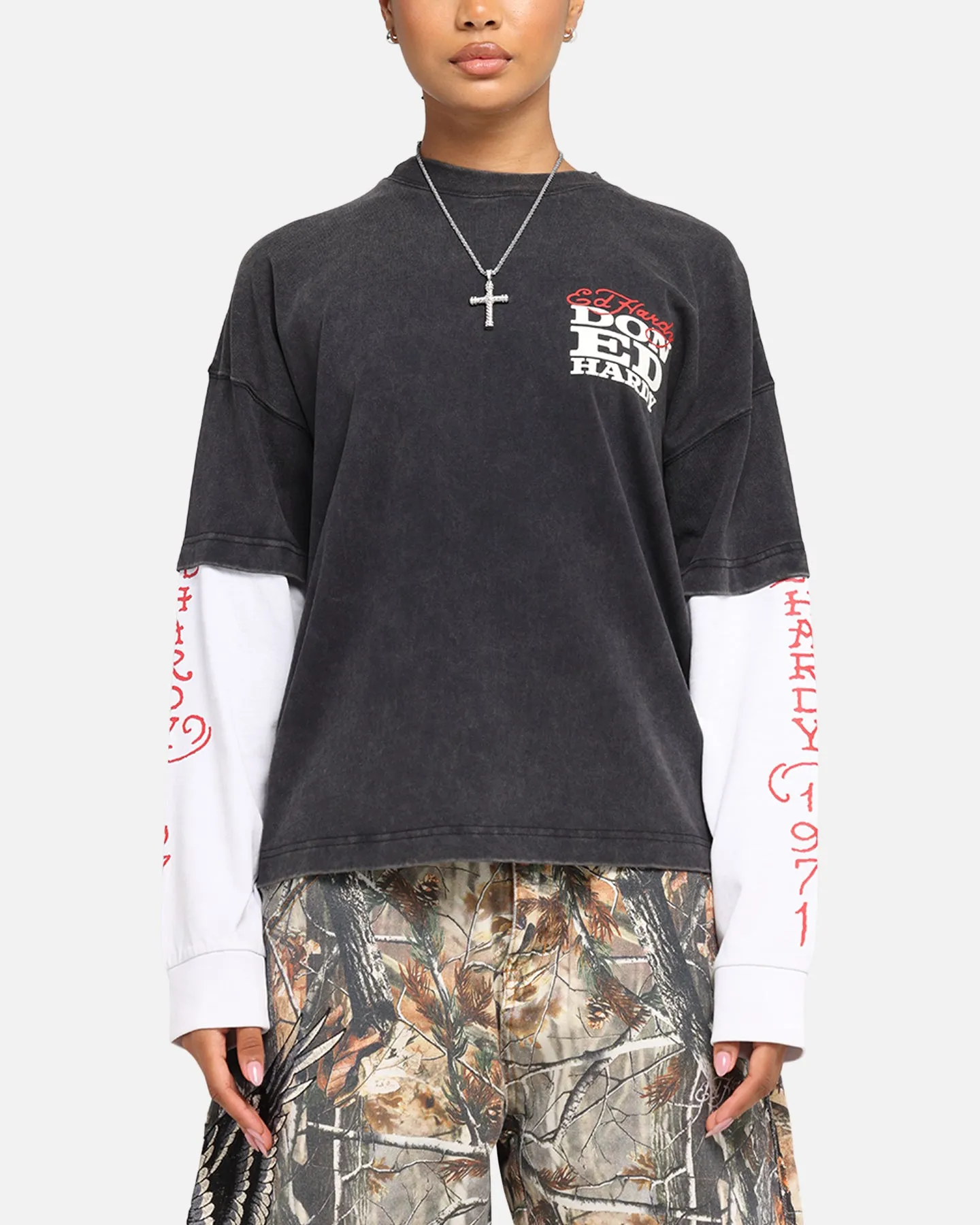 Ed Hardy Love Kills Layered Long Sleeve T-Shirt Black sold by Culture Kings product image thumbnail 2
