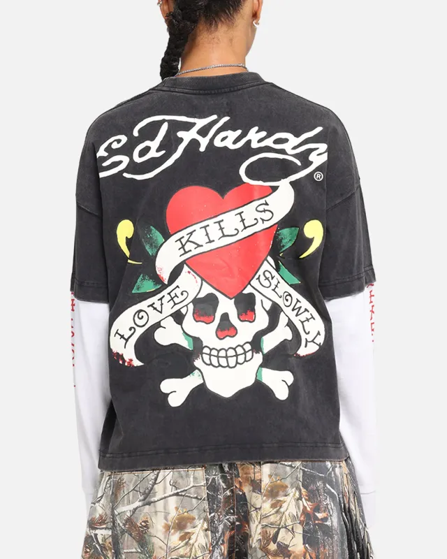 Ed Hardy Love Kills Layered Long Sleeve T-Shirt Black sold by Culture Kings