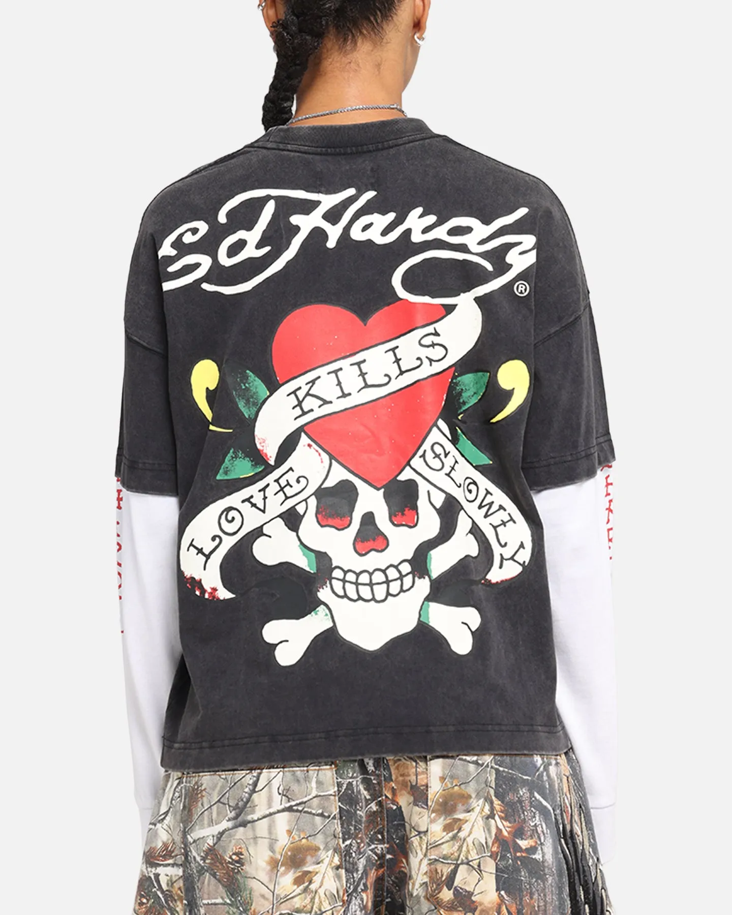 Ed Hardy Love Kills Layered Long Sleeve T-Shirt Black sold by Culture Kings