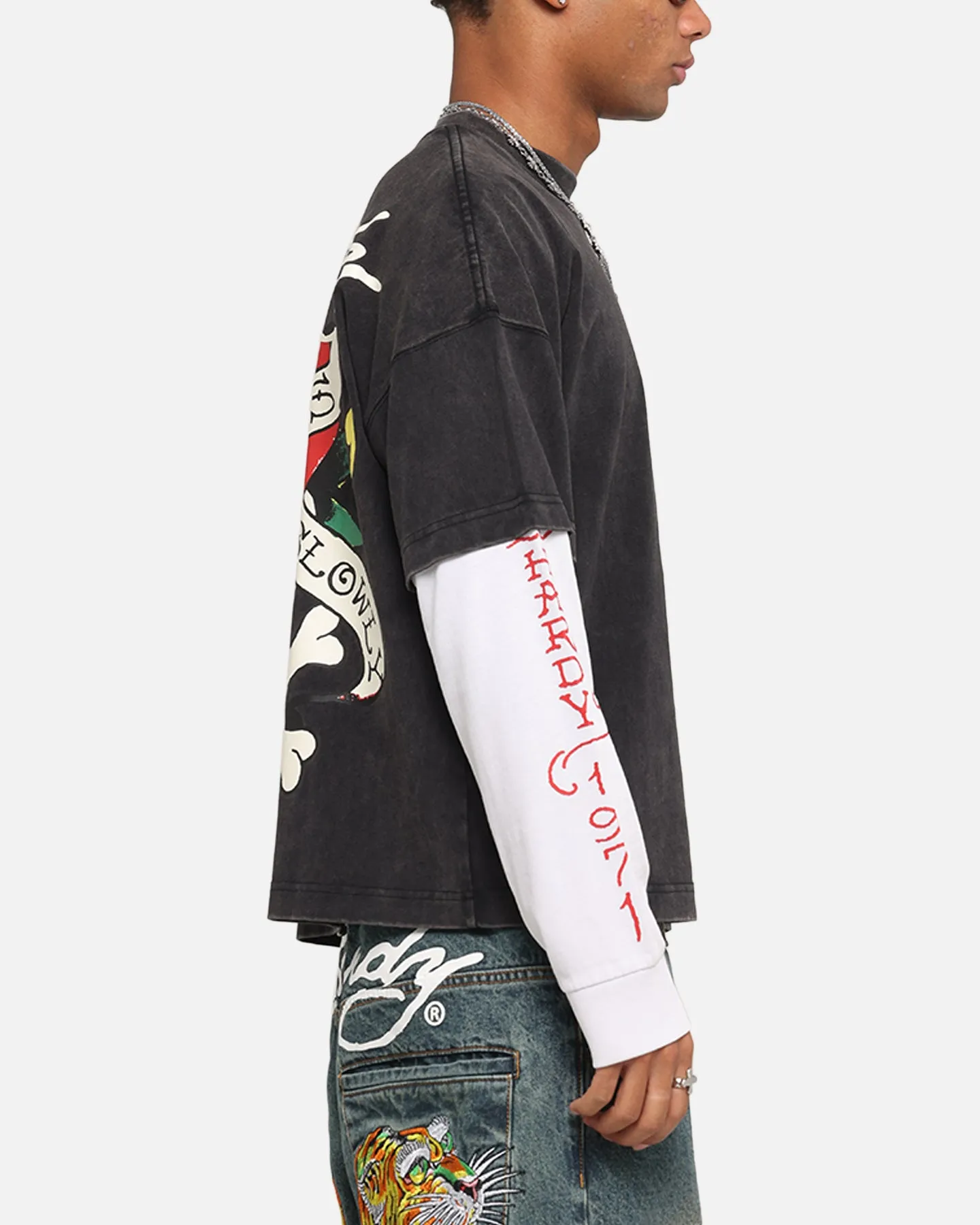 Ed Hardy Love Kills Layered Long Sleeve T-Shirt Black sold by Culture Kings product image thumbnail 5