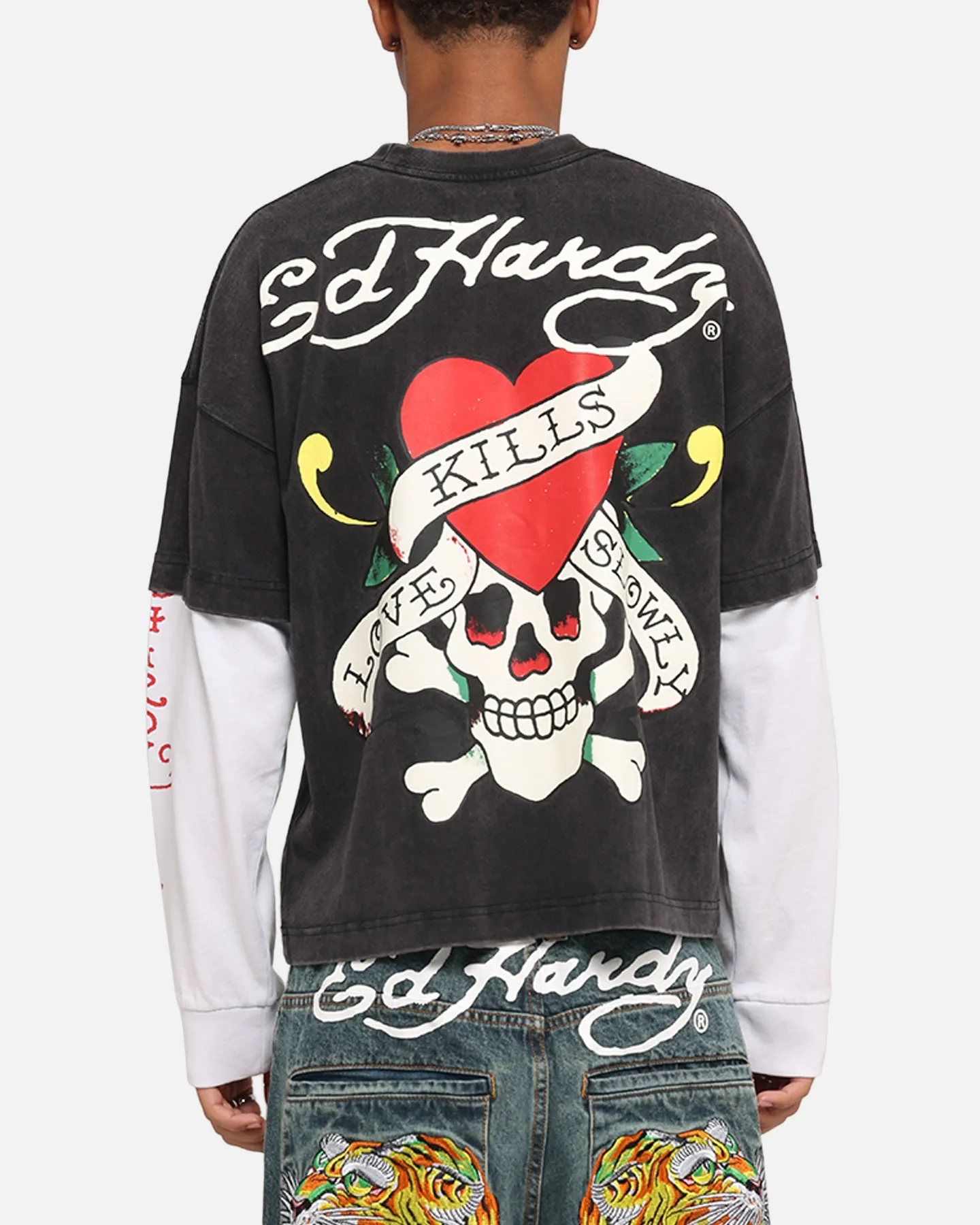 Ed Hardy Love Kills Layered Long Sleeve T-Shirt Black sold by Culture Kings