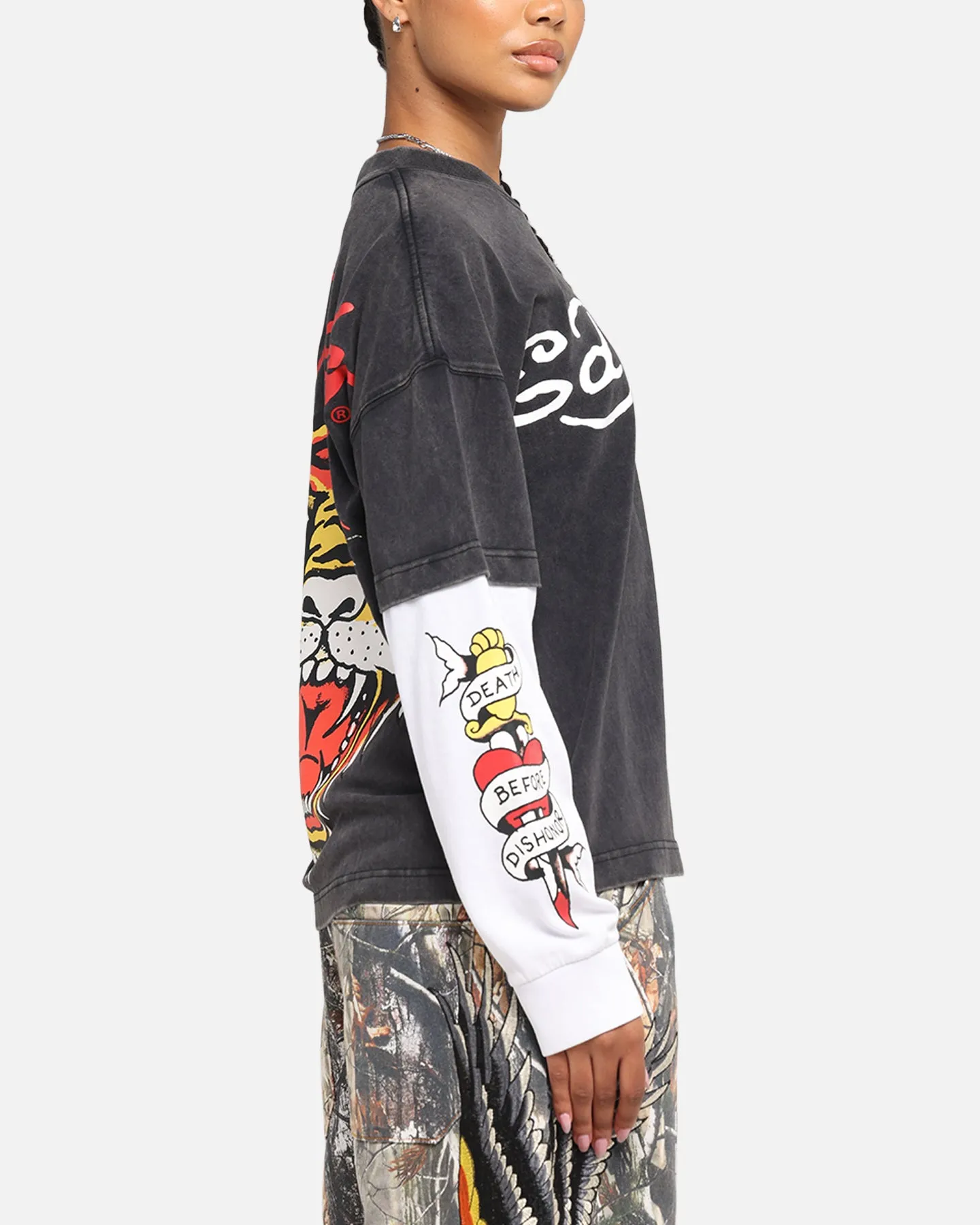Ed Hardy Tiger Layered Long Sleeve T-Shirt Black sold by Culture Kings product image thumbnail 5