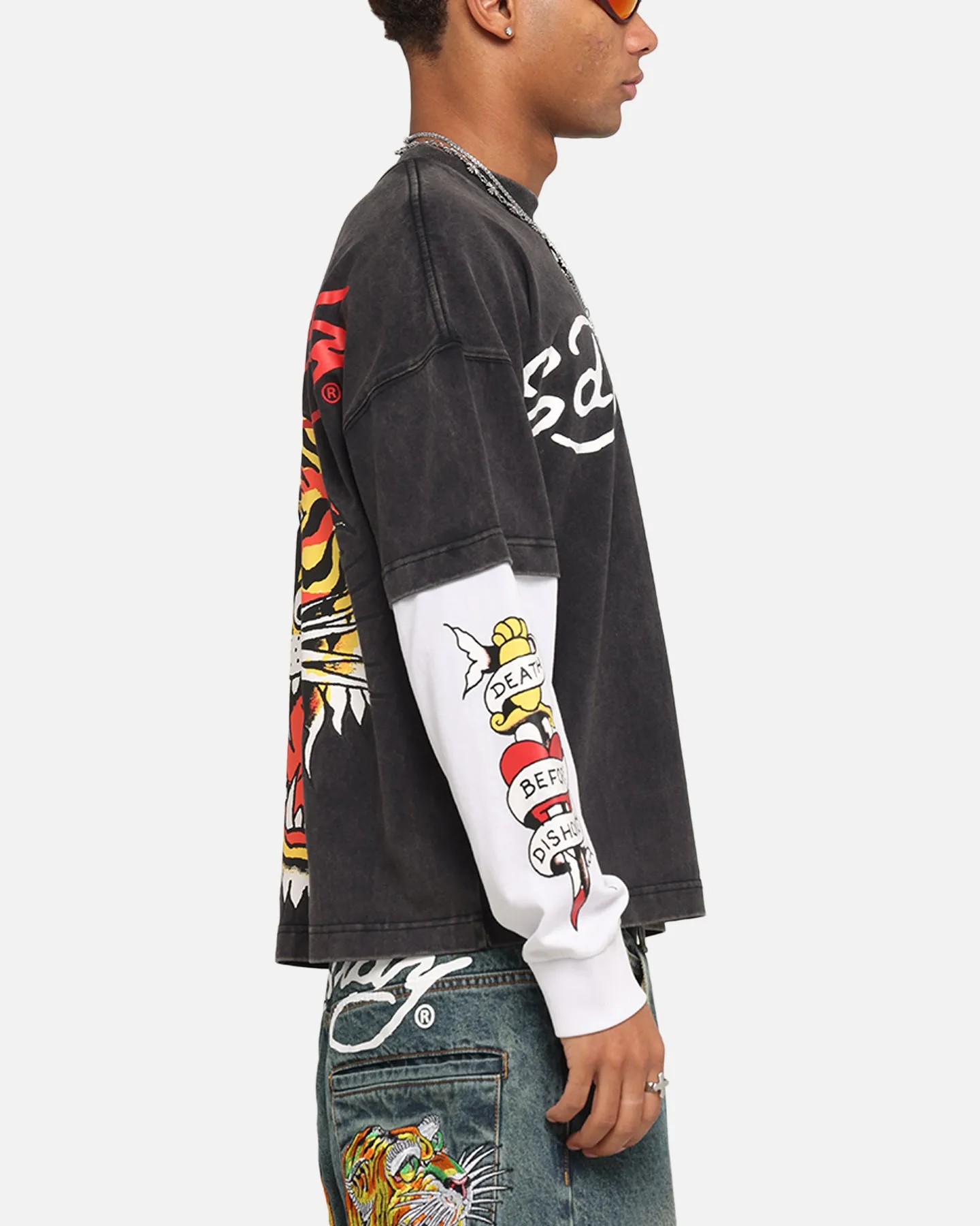 Ed Hardy Tiger Layered Long Sleeve T-Shirt Black sold by Culture Kings product image thumbnail 5