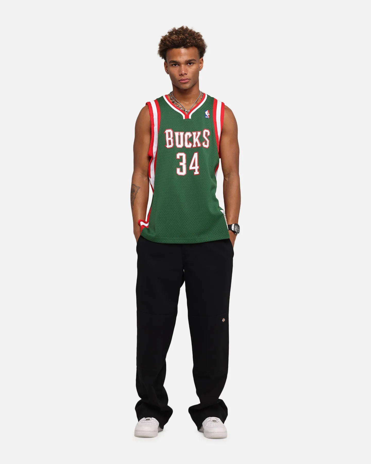 Mitchell & Ness Milwaukee Bucks Giannis Antetokounmpo Swing Jersey Dark Green sold by Culture Kings product image thumbnail 3