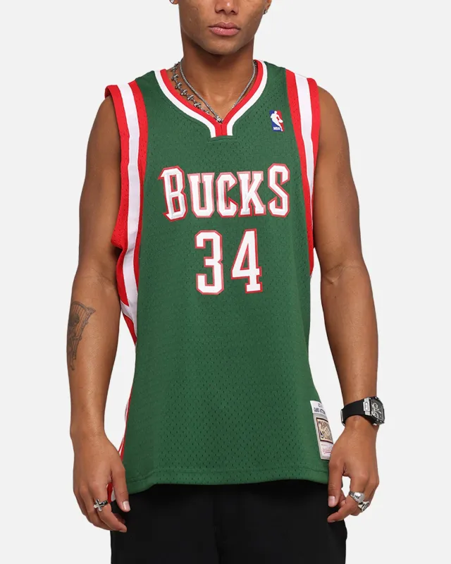 Mitchell & Ness Milwaukee Bucks Giannis Antetokounmpo Swing Jersey Dark Green sold by Culture Kings
