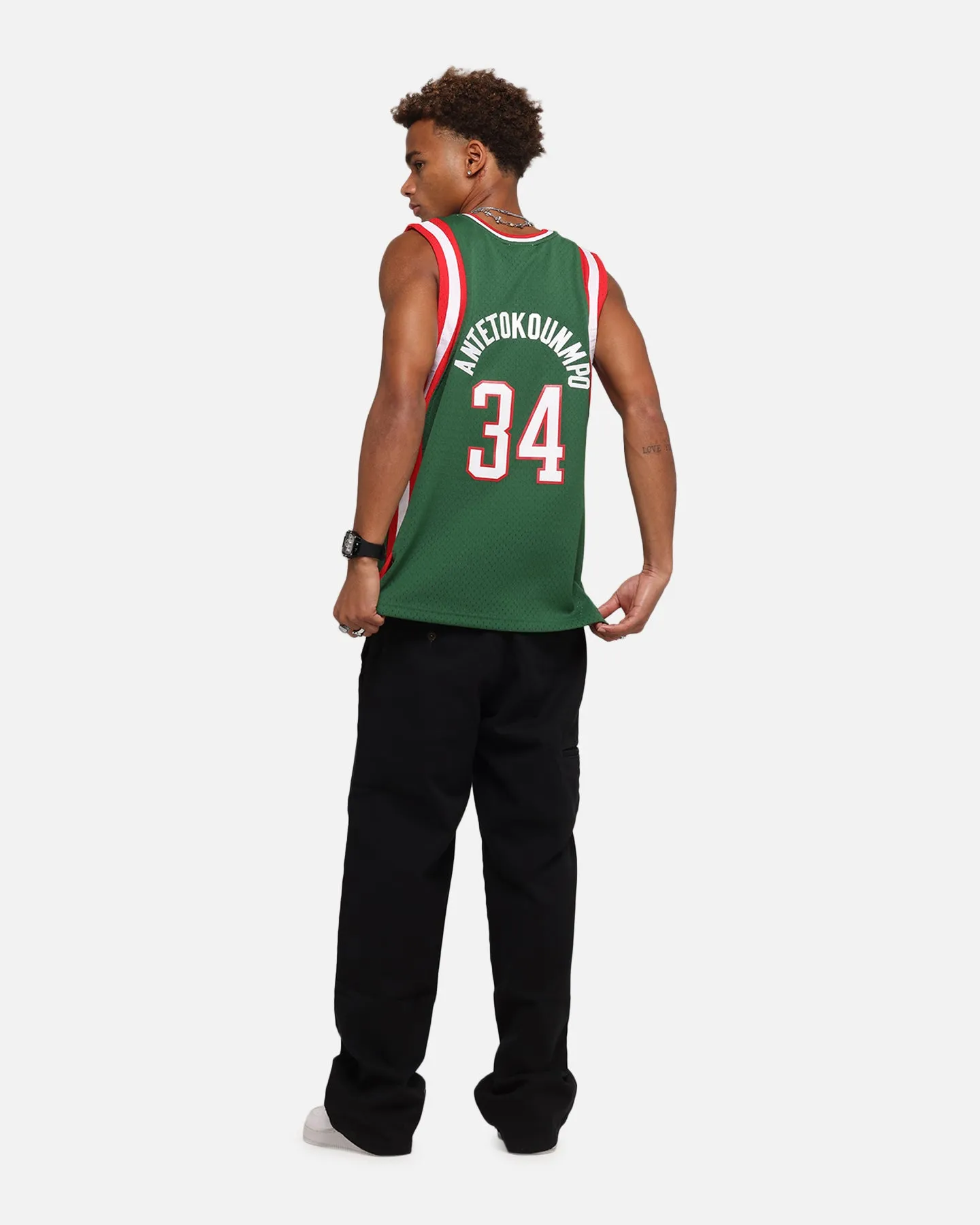 Mitchell & Ness Milwaukee Bucks Giannis Antetokounmpo Swing Jersey Dark Green sold by Culture Kings product image thumbnail 4