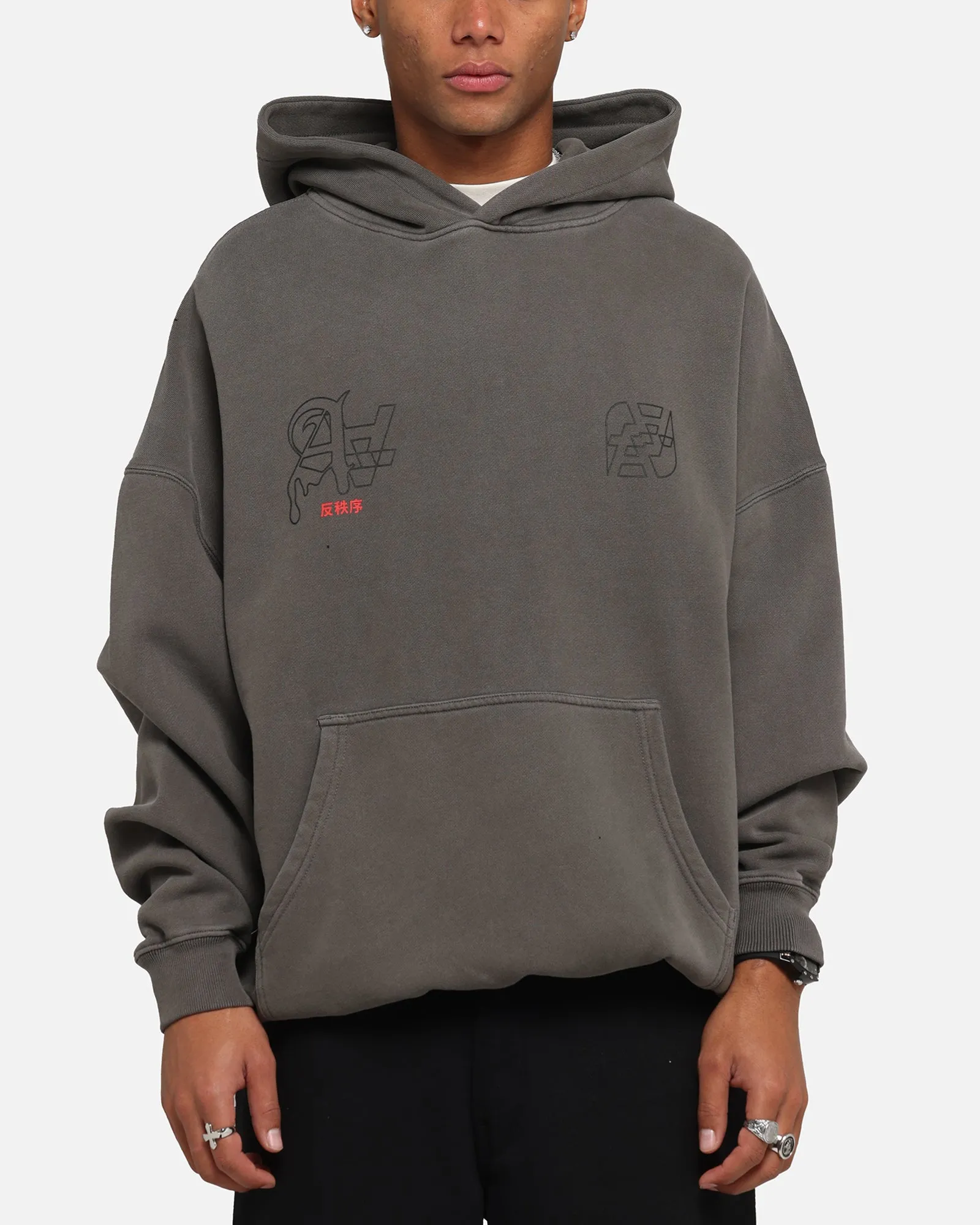 The Anti Order Arcade Boxy Hoodie Washed Charcoal sold by Culture Kings