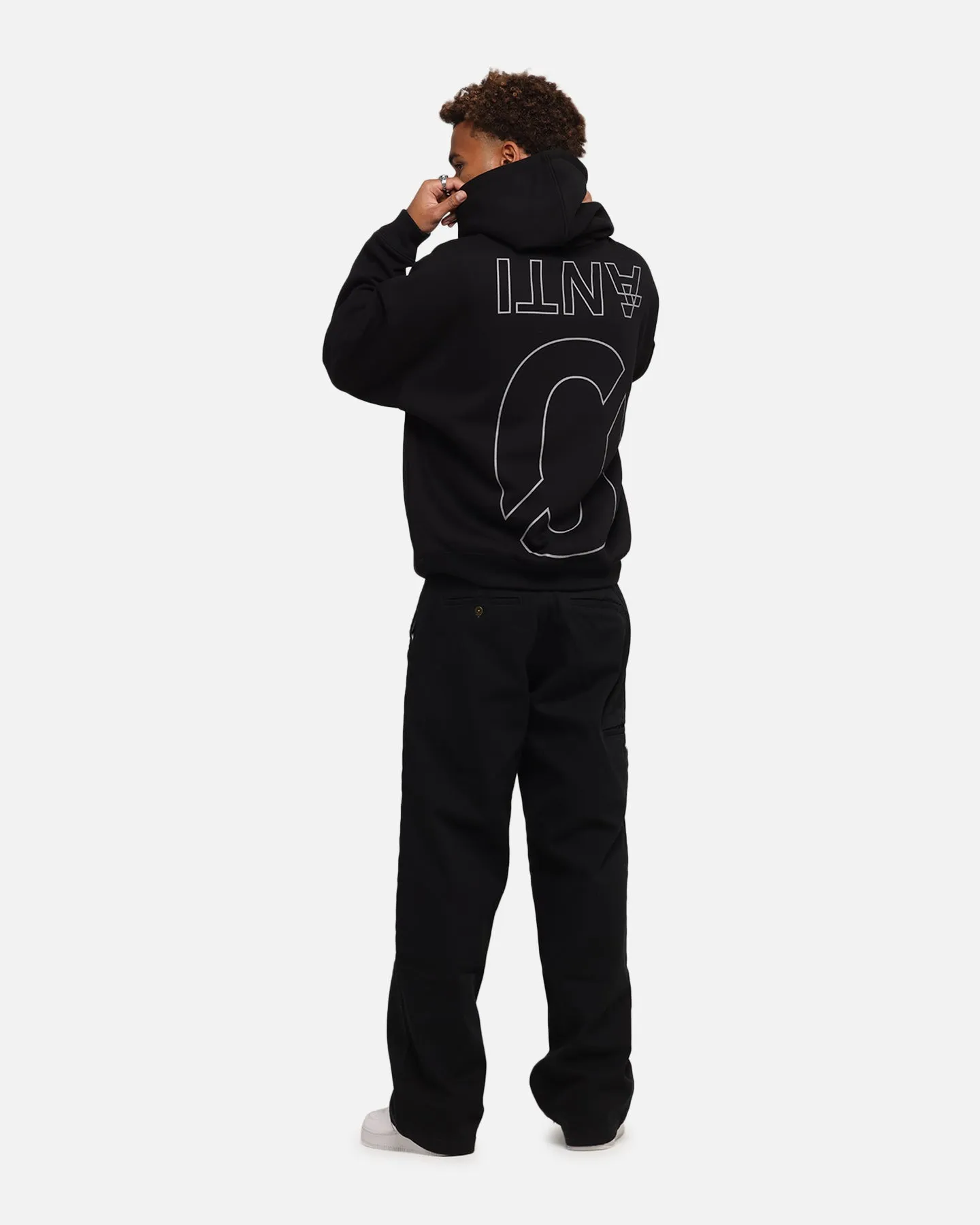 The Anti Order Azero Stencil Boxy Hoodie Black sold by Culture Kings product image thumbnail 3