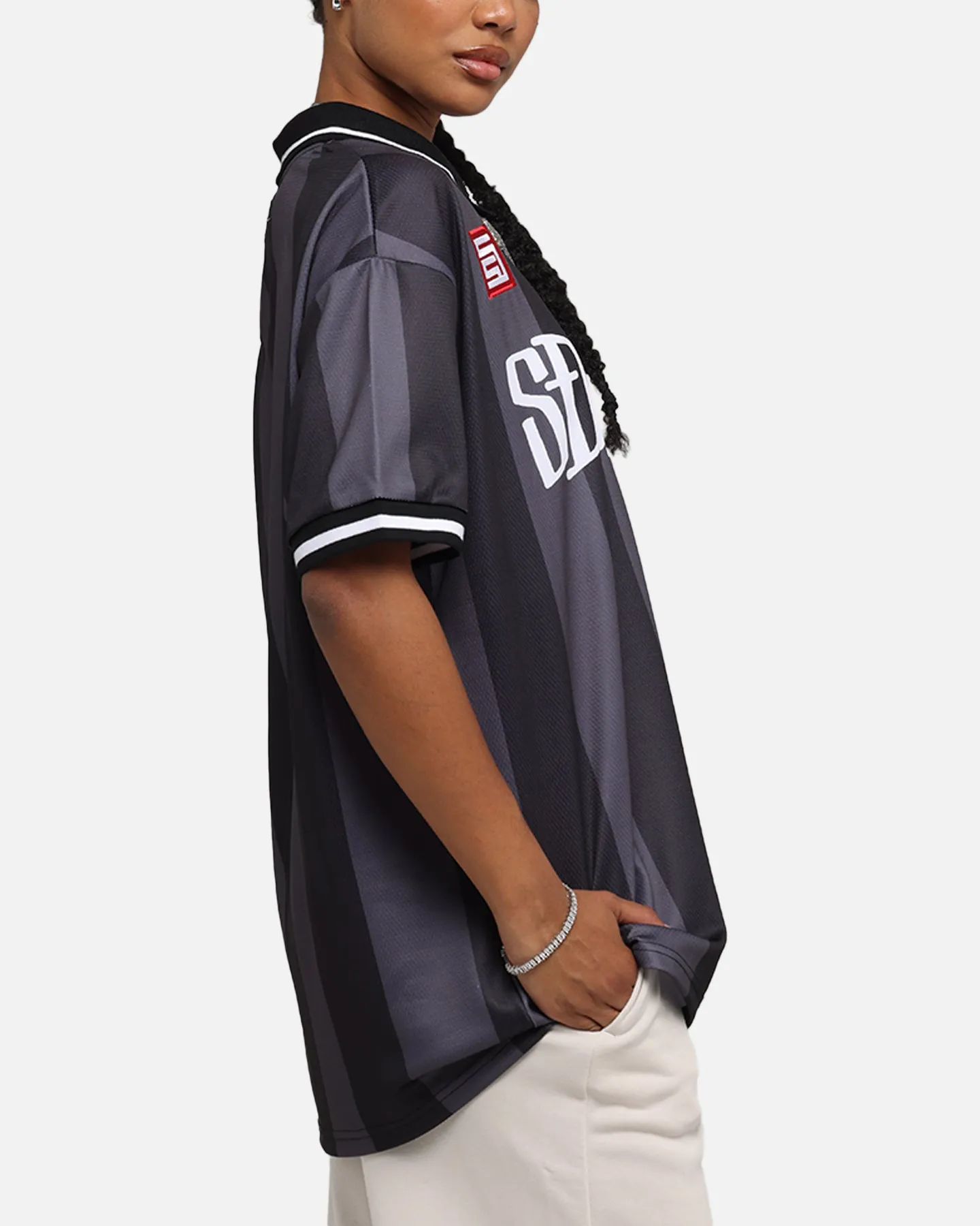 S Double Football Jersey Black Stripe sold by Culture Kings product image thumbnail 4