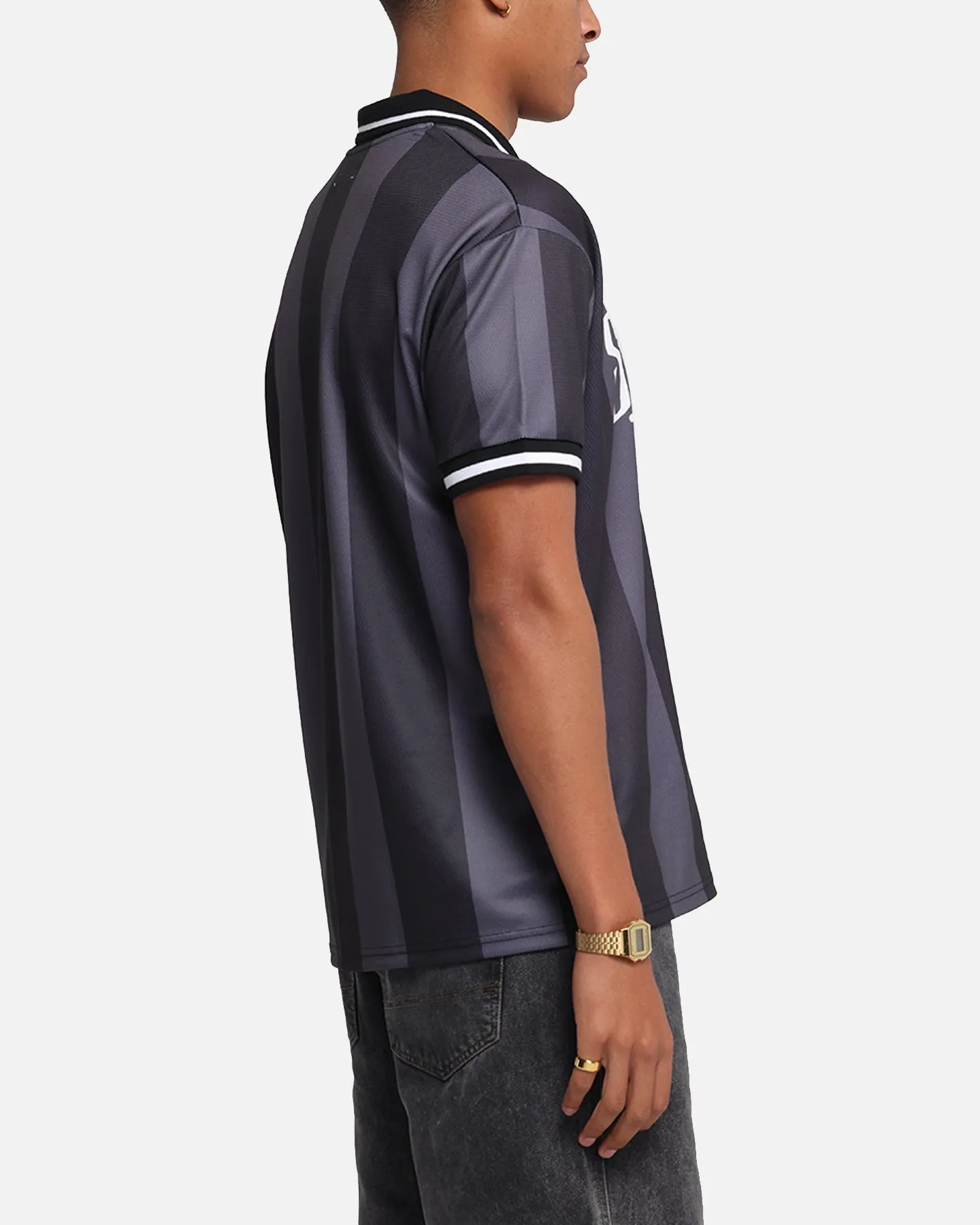S Double Football Jersey Black Stripe sold by Culture Kings product image thumbnail 4