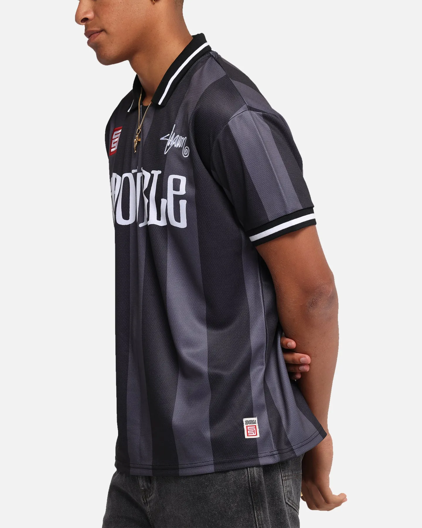 S Double Football Jersey Black Stripe sold by Culture Kings product image thumbnail 5