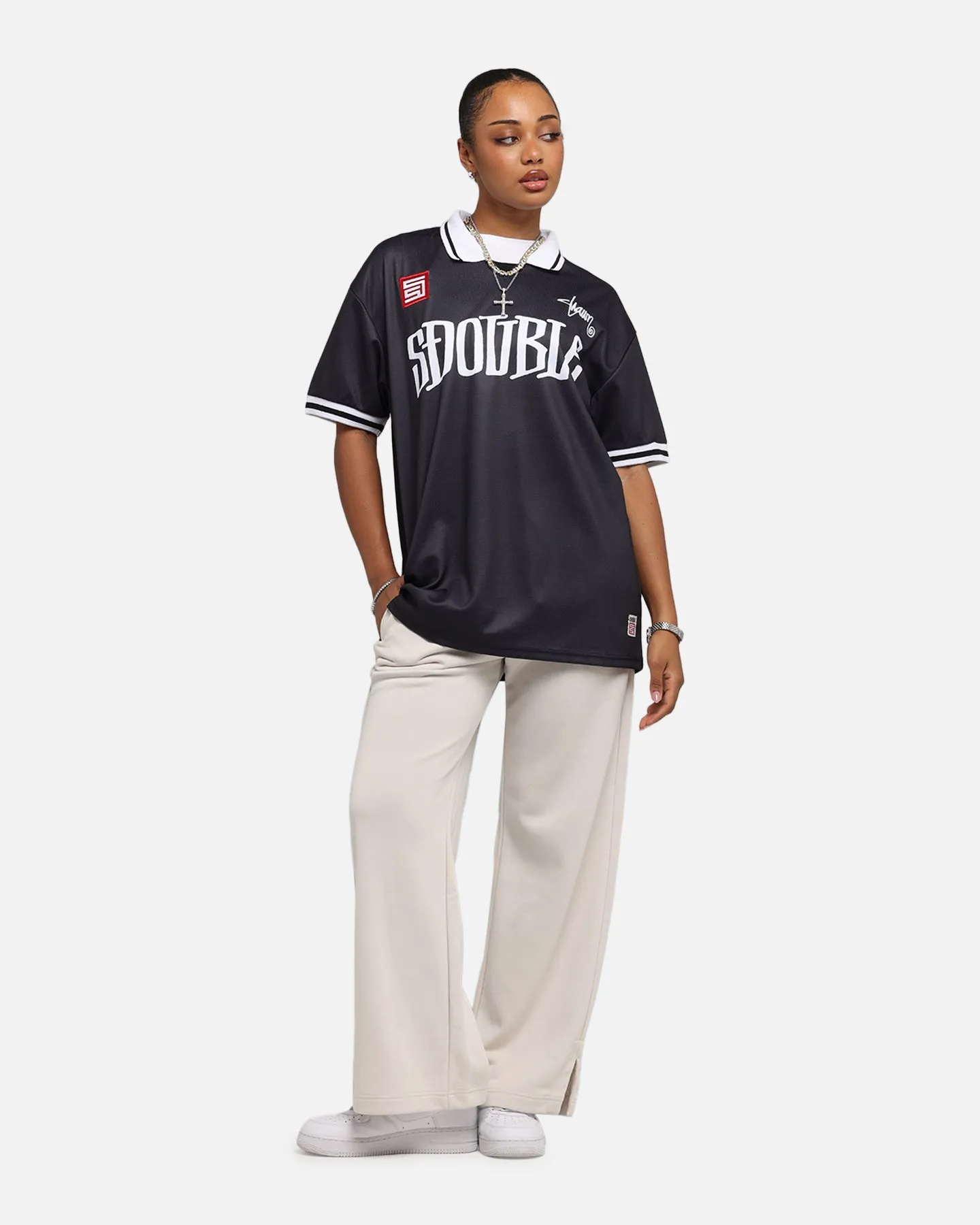 S Double Football Jersey Solid Black sold by Culture Kings product image thumbnail 2