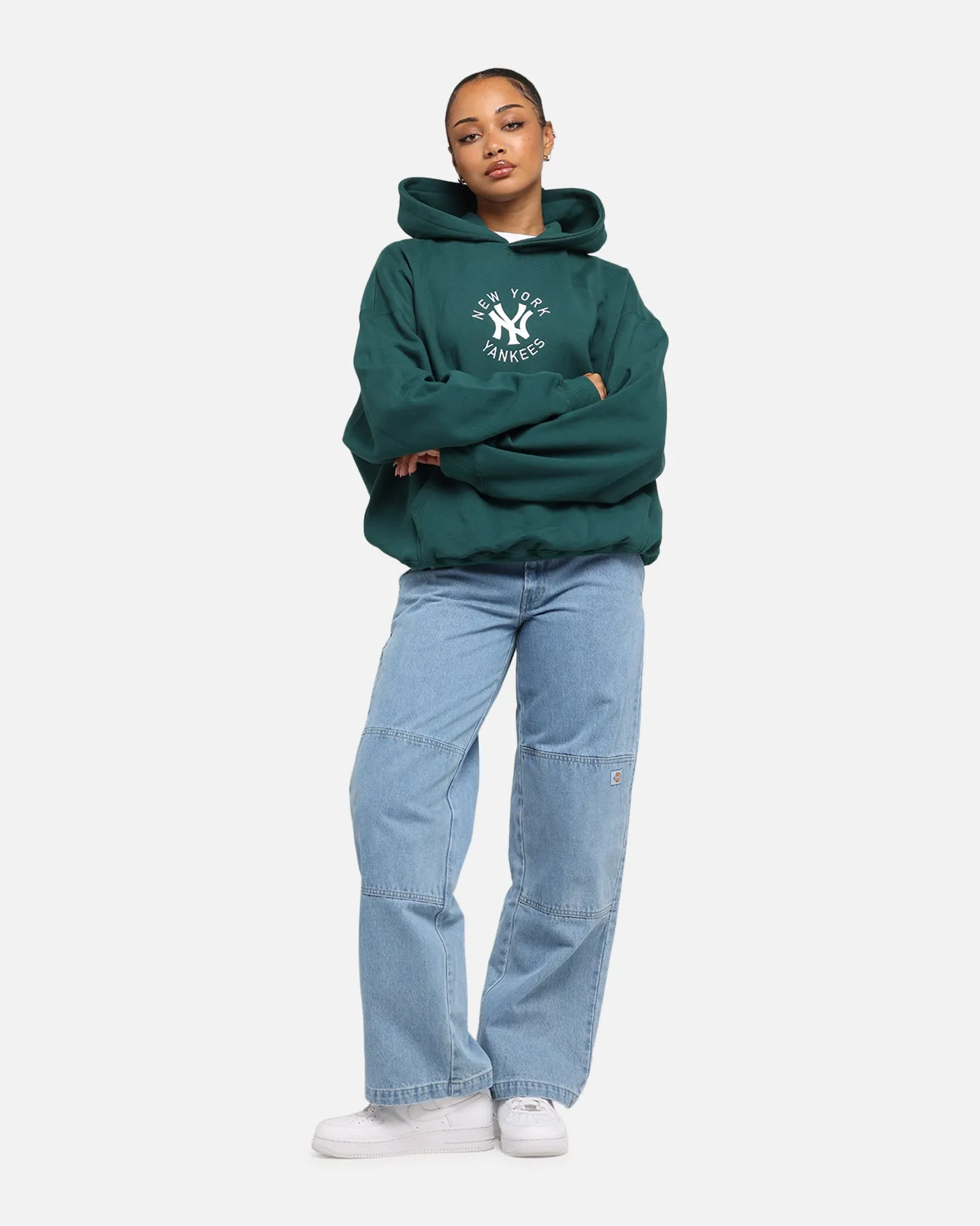 Majestic Athletic New York Yankees Mid Crest Boxy Hoodie Emerald sold by Culture Kings product image thumbnail 2
