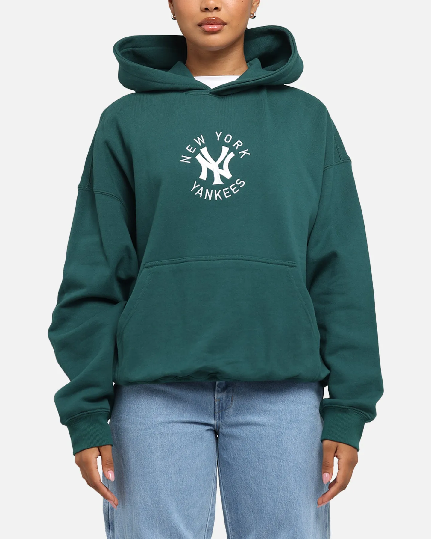 Majestic Athletic New York Yankees Mid Crest Boxy Hoodie Emerald sold by Culture Kings