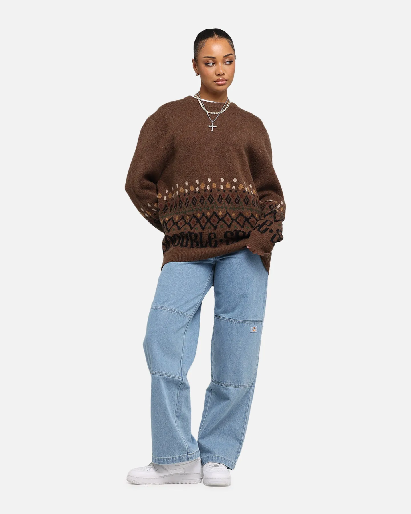 S Double Knitted Sweater Chocolate sold by Culture Kings product image thumbnail 3