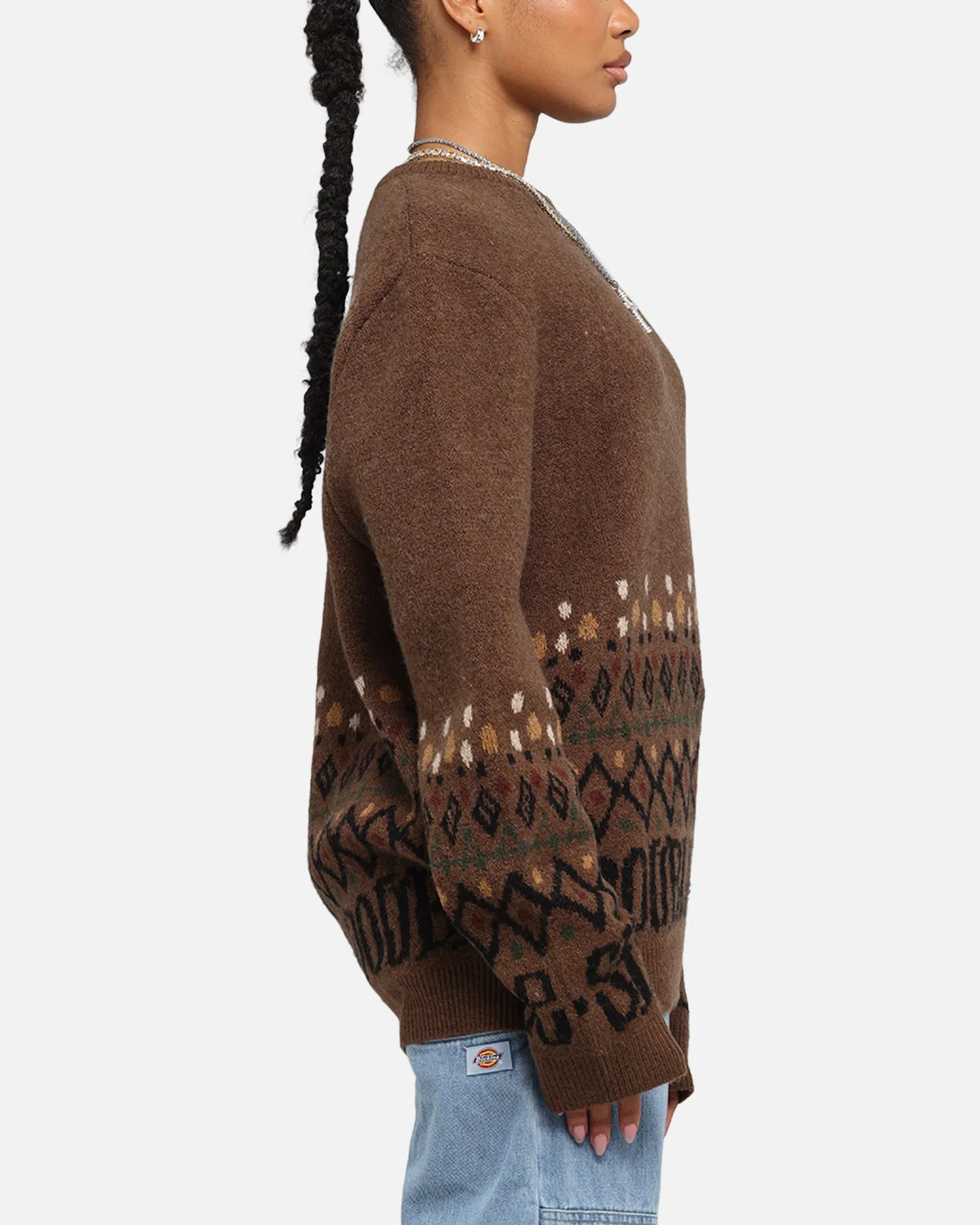 S Double Knitted Sweater Chocolate sold by Culture Kings product image thumbnail 5