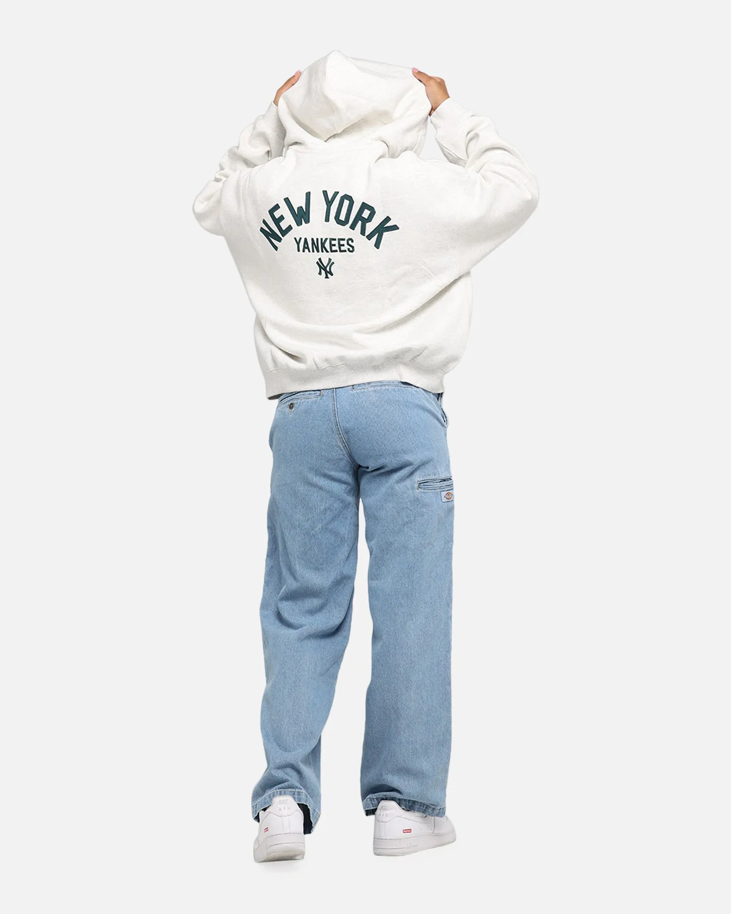Majestic Athletic New York Yankees Arch FZ Boxy Hoodie White Marle sold by Culture Kings product image thumbnail 4