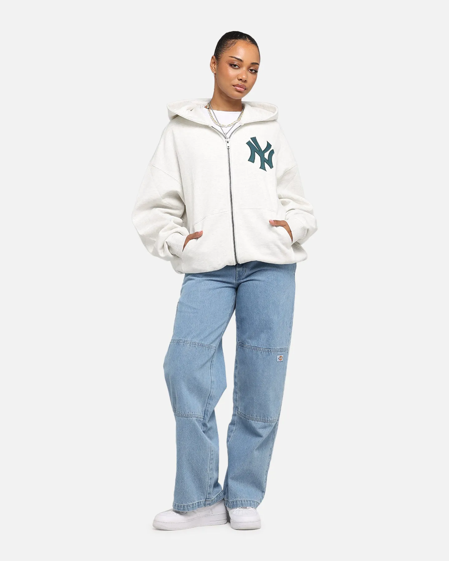 Majestic Athletic New York Yankees Arch FZ Boxy Hoodie White Marle sold by Culture Kings product image thumbnail 3