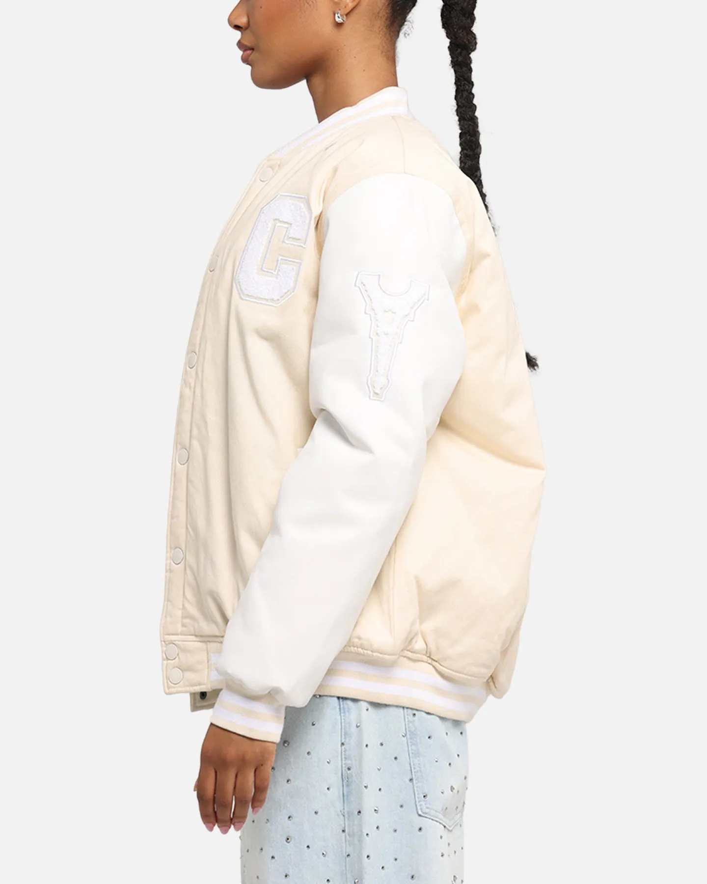 Carre MVP Varsity Jacket Cream/White sold by Culture Kings product image thumbnail 5