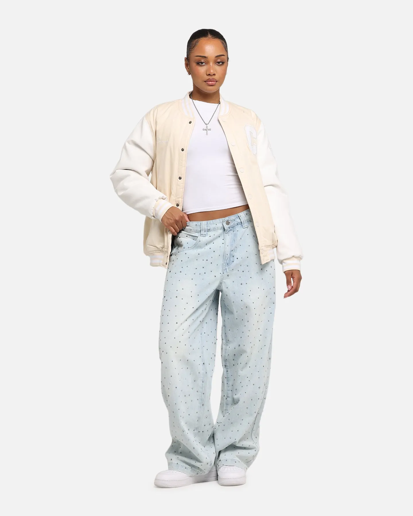 Carre MVP Varsity Jacket Cream/White sold by Culture Kings product image thumbnail 2