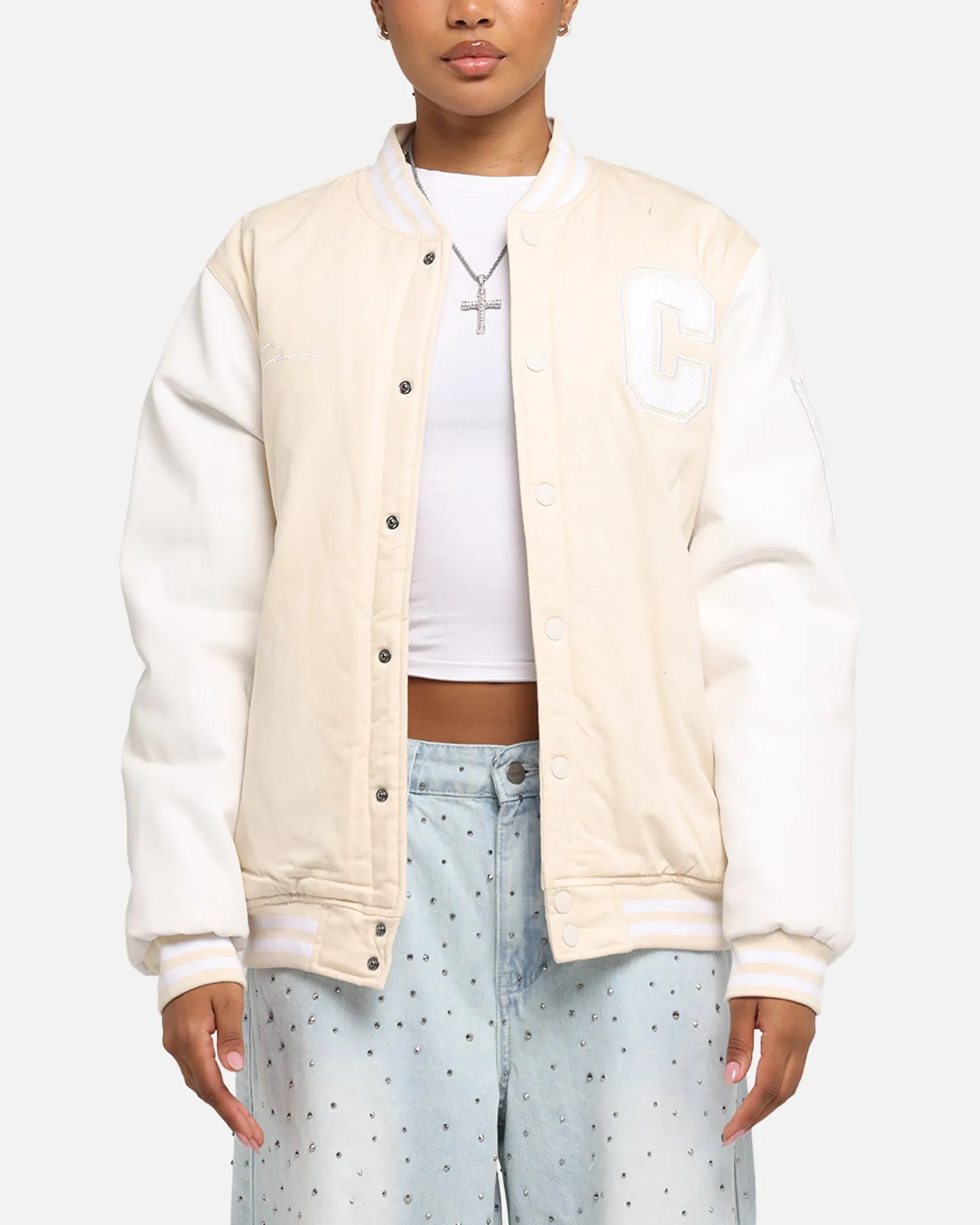 Carre MVP Varsity Jacket Cream/White sold by Culture Kings