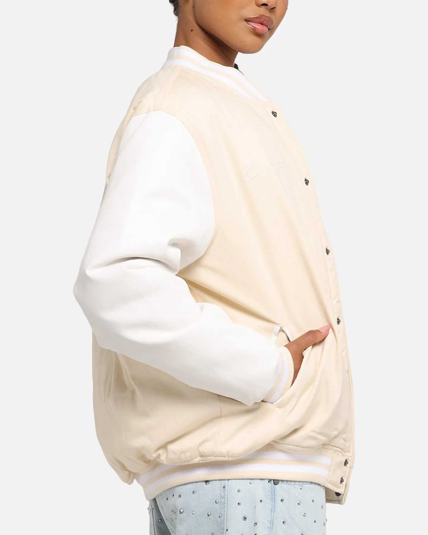 Carre MVP Varsity Jacket Cream/White sold by Culture Kings product image thumbnail 4