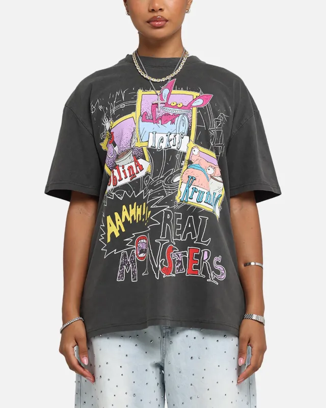 American Thrift x Aaahh!!! Real Monsters Monsters Heavy T-Shirt Black Wash sold by Culture Kings