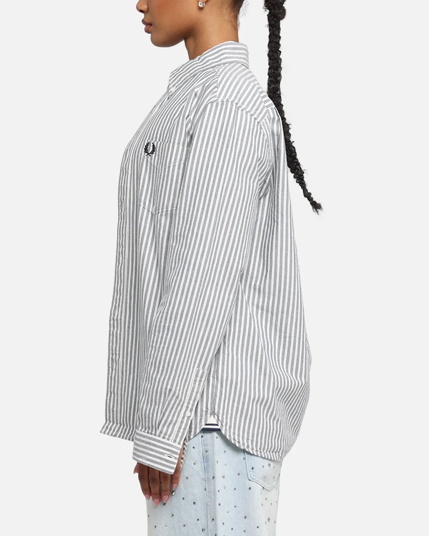 Fred Perry Stripe Oxford Shirt Blue sold by Culture Kings product image thumbnail 5