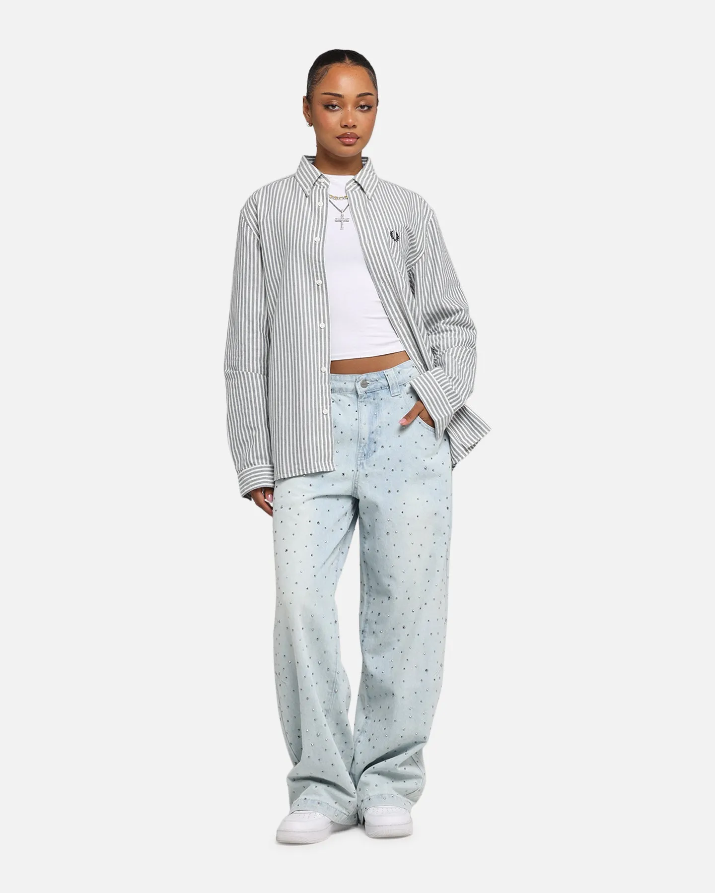 Fred Perry Stripe Oxford Shirt Blue sold by Culture Kings product image thumbnail 2