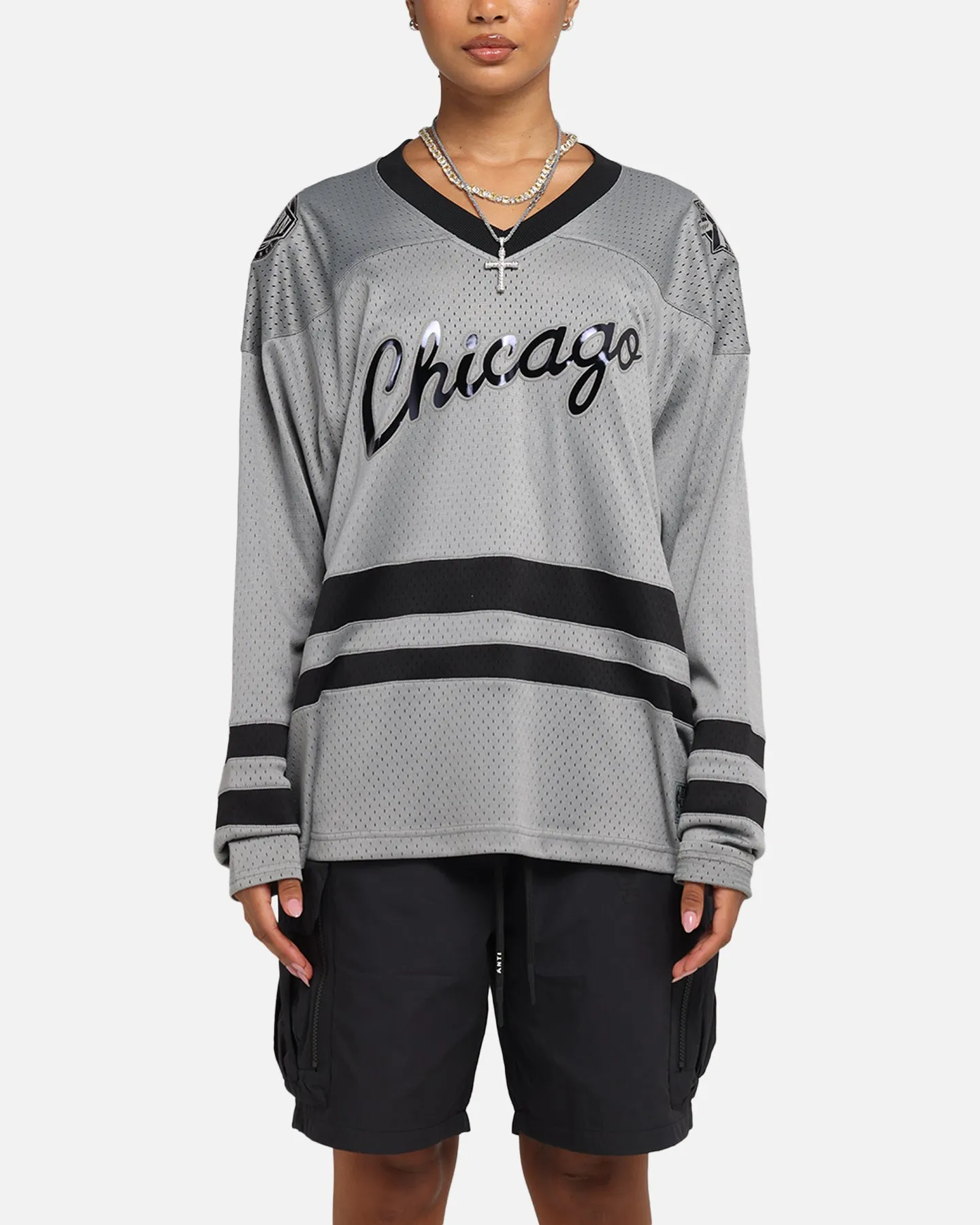 Mitchell & Ness Chicago Bulls Chrome Jersey Gunmetal Grey sold by Culture Kings