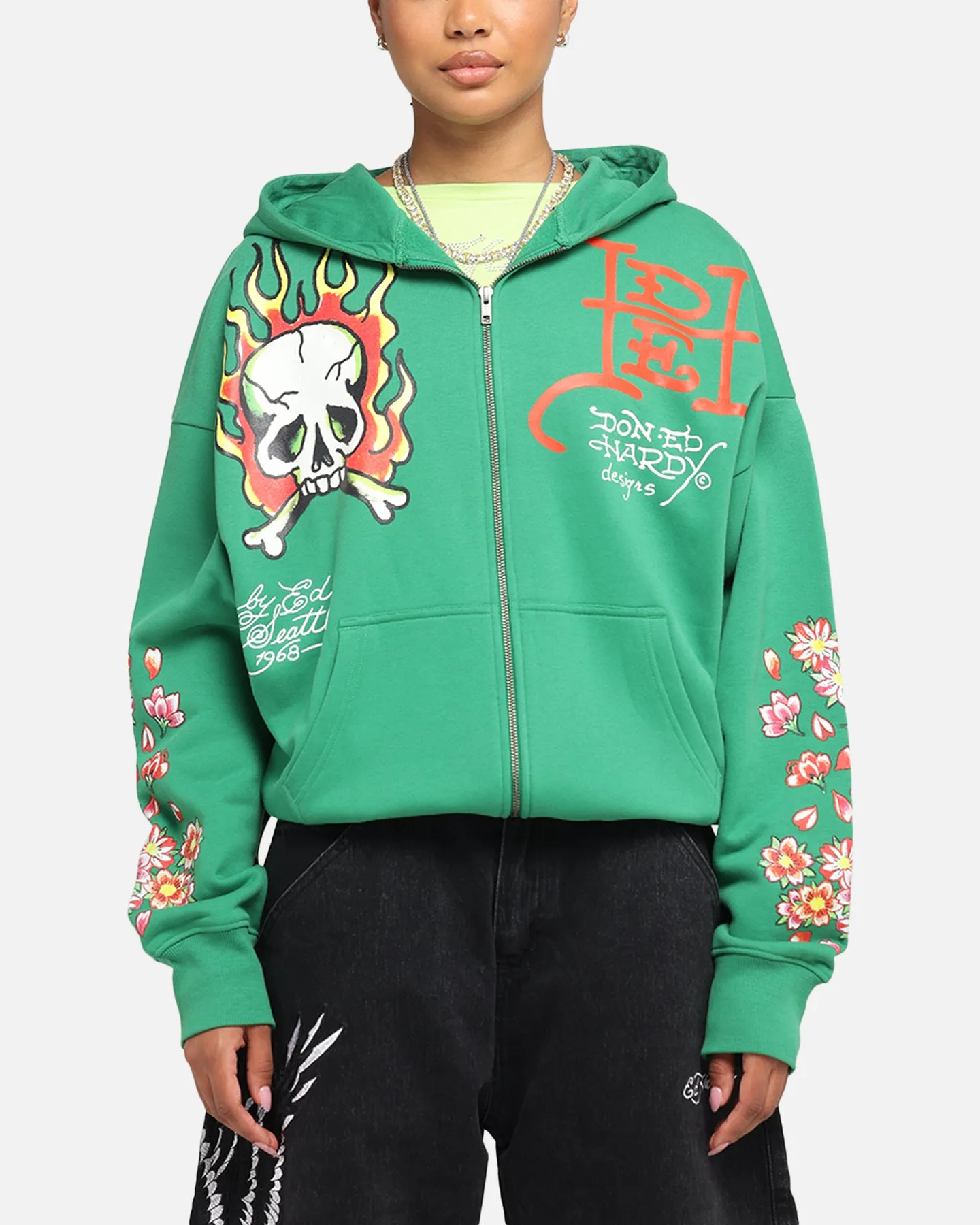 Ed Hardy Love Kills Slowly Zip Hoodie Green sold by Culture Kings