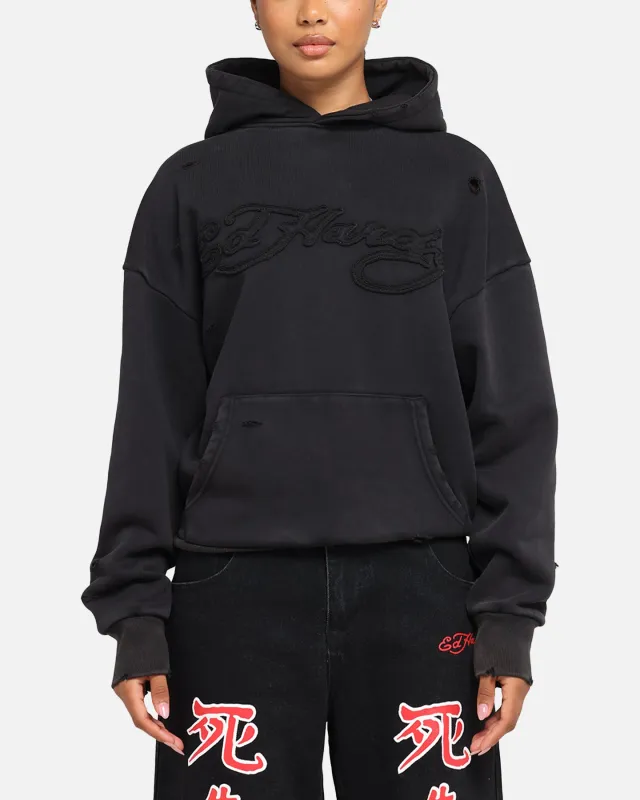 Ed Hardy Distressed Hoodie Washed Black sold by Culture Kings