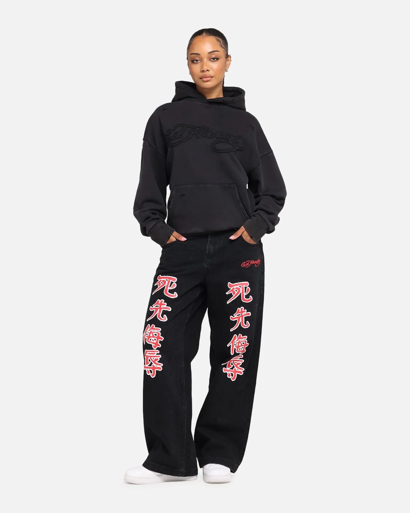 Ed Hardy Distressed Hoodie Washed Black sold by Culture Kings product image thumbnail 2