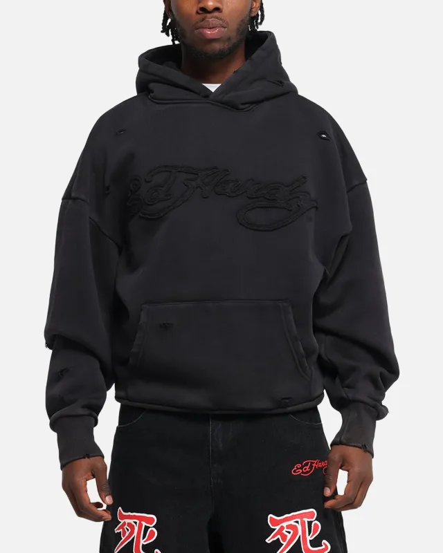 Ed Hardy Distressed Hoodie Washed Black sold by Culture Kings