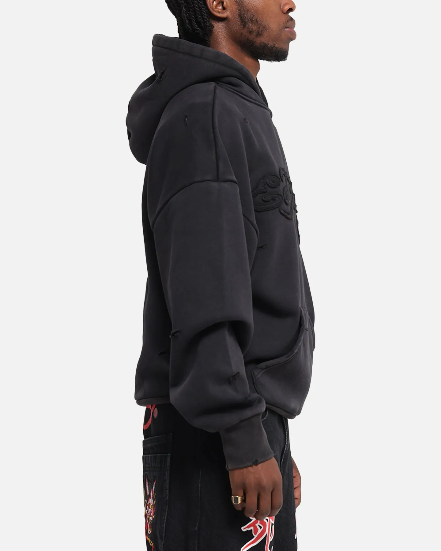 Ed Hardy Distressed Hoodie Washed Black sold by Culture Kings product image thumbnail 4