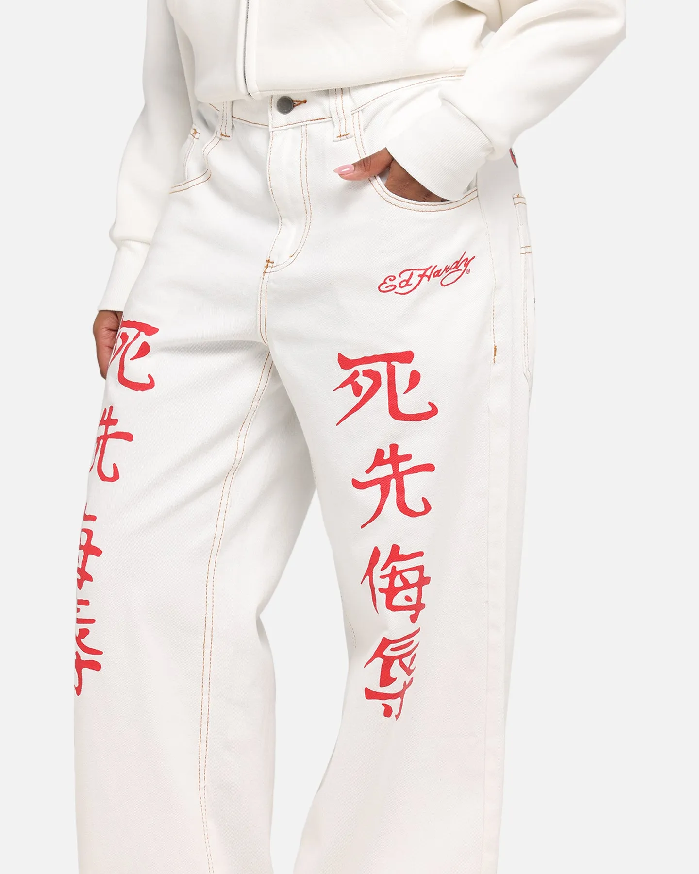 Ed Hardy Death Before Dishonour Jeans Off White sold by Culture Kings product image thumbnail 4