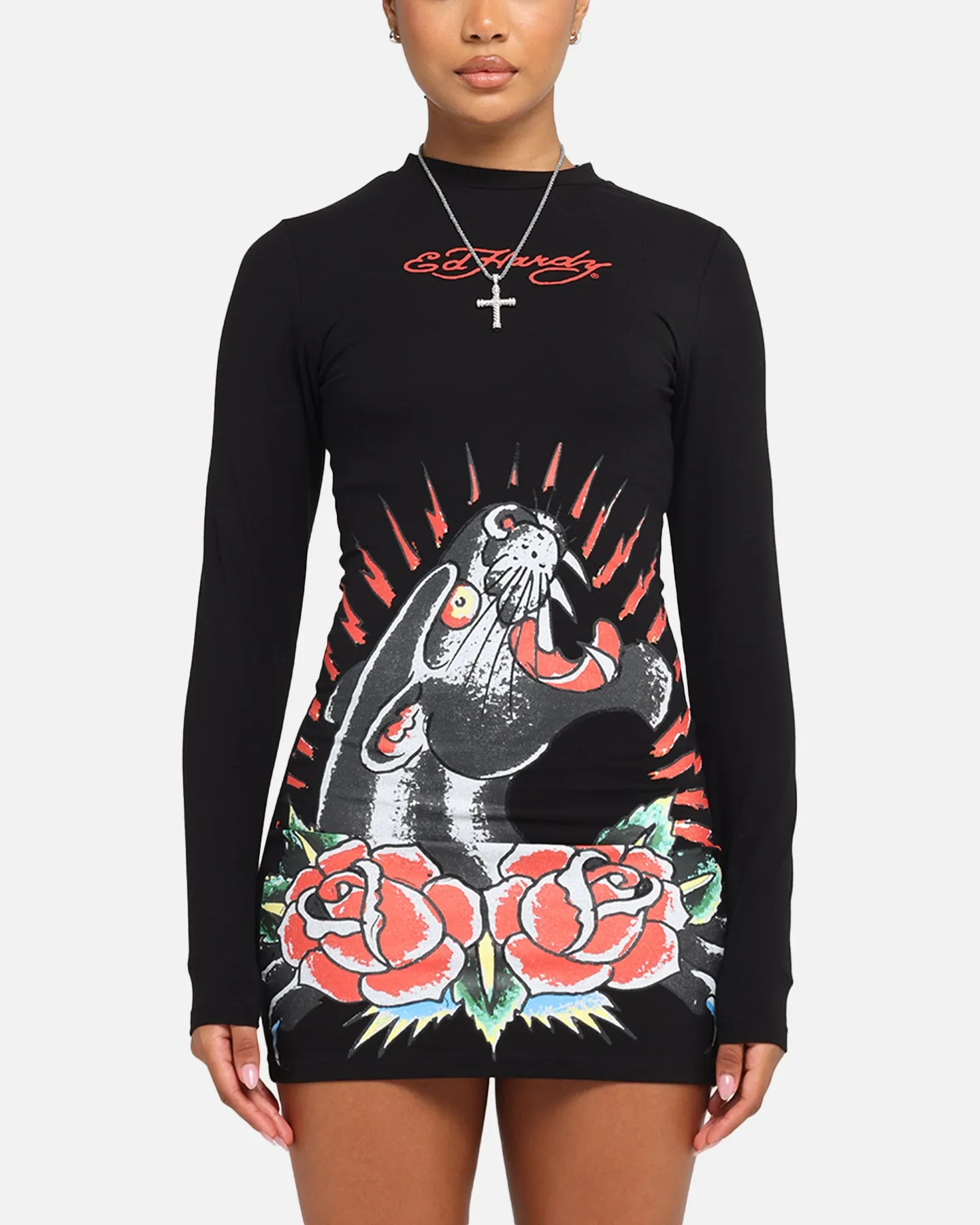 Ed Hardy Women's Panther Long Sleeve Dress Black sold by Culture Kings