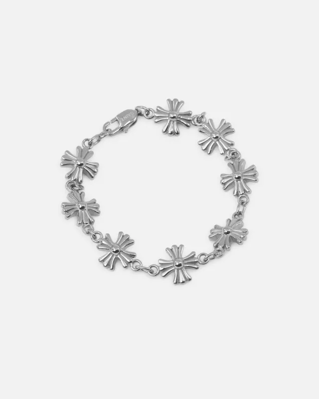 Saint Morta Chrome Cross Bracelet White Gold sold by Culture Kings