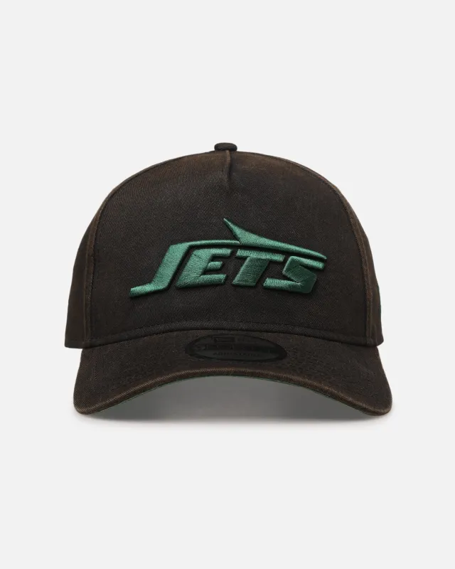 New Era New York Jets 'Sunbleached' 9FORTY A-Frame Snapback Washed Black made by New Era