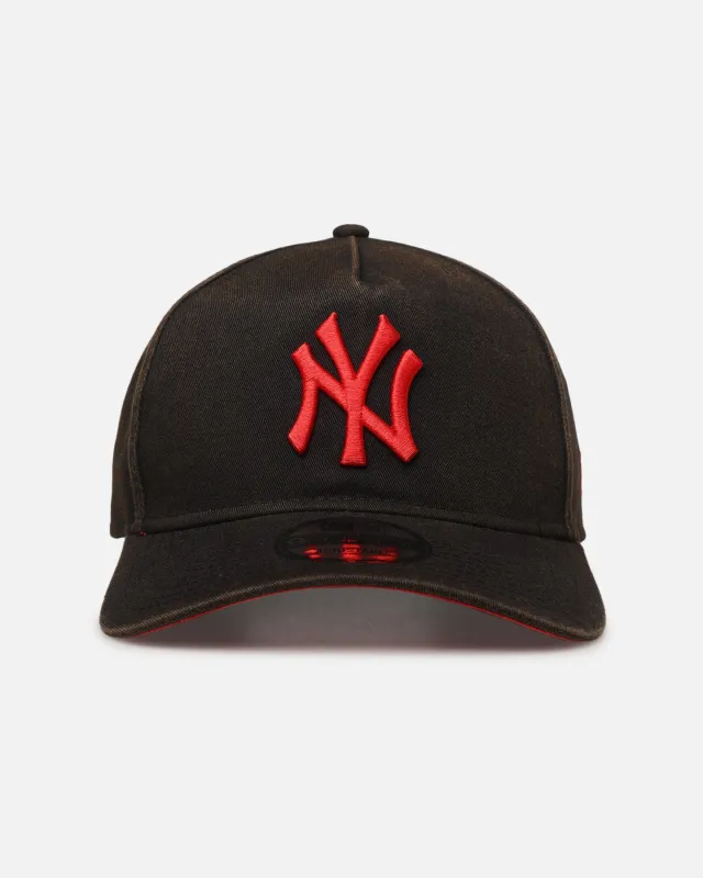 New Era New York Yankees 'Sunbleached' 9FORTY A-Frame Snapback Washed Black made by New Era