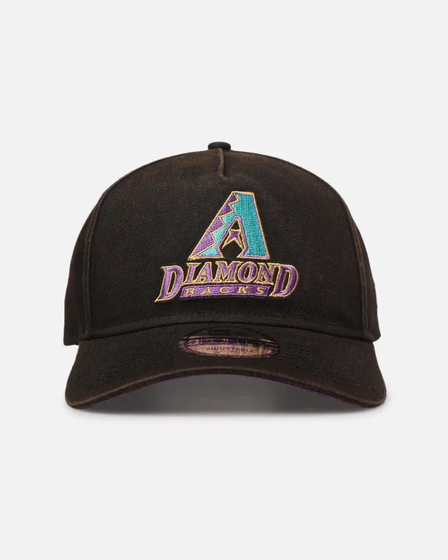 New Era Arizona Diamondbacks 'Sunbleached' 9FORTY A-Frame Snapback Washed Black sold by Culture Kings