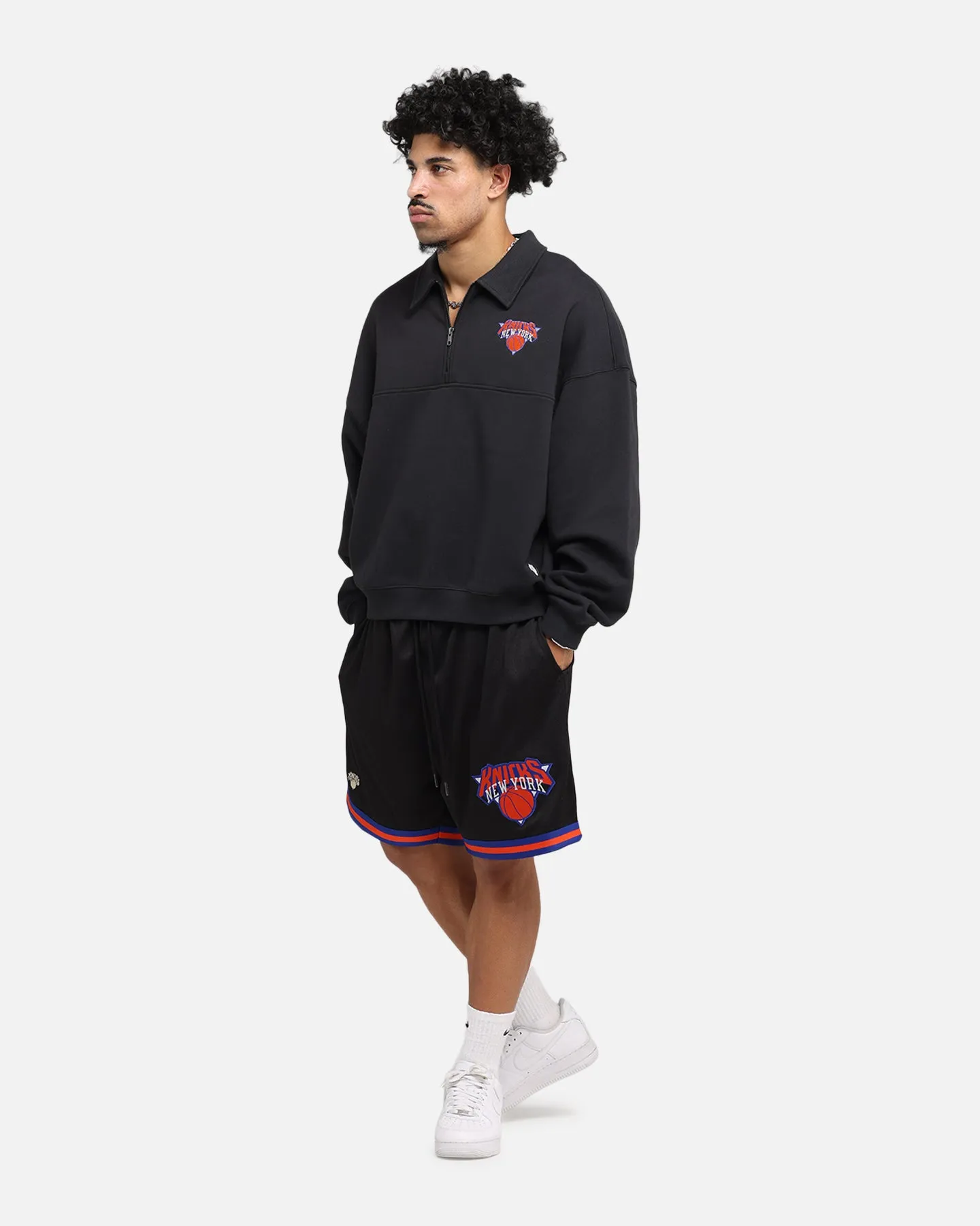 Mitchell & Ness New York Knicks Boxy Quarter Zip Crewneck Faded Black sold by Culture Kings product image thumbnail 2