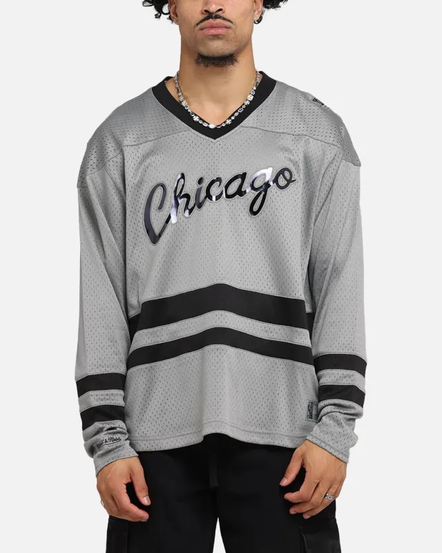 Mitchell & Ness Chicago Bulls Chrome Jersey Gunmetal Grey sold by Culture Kings