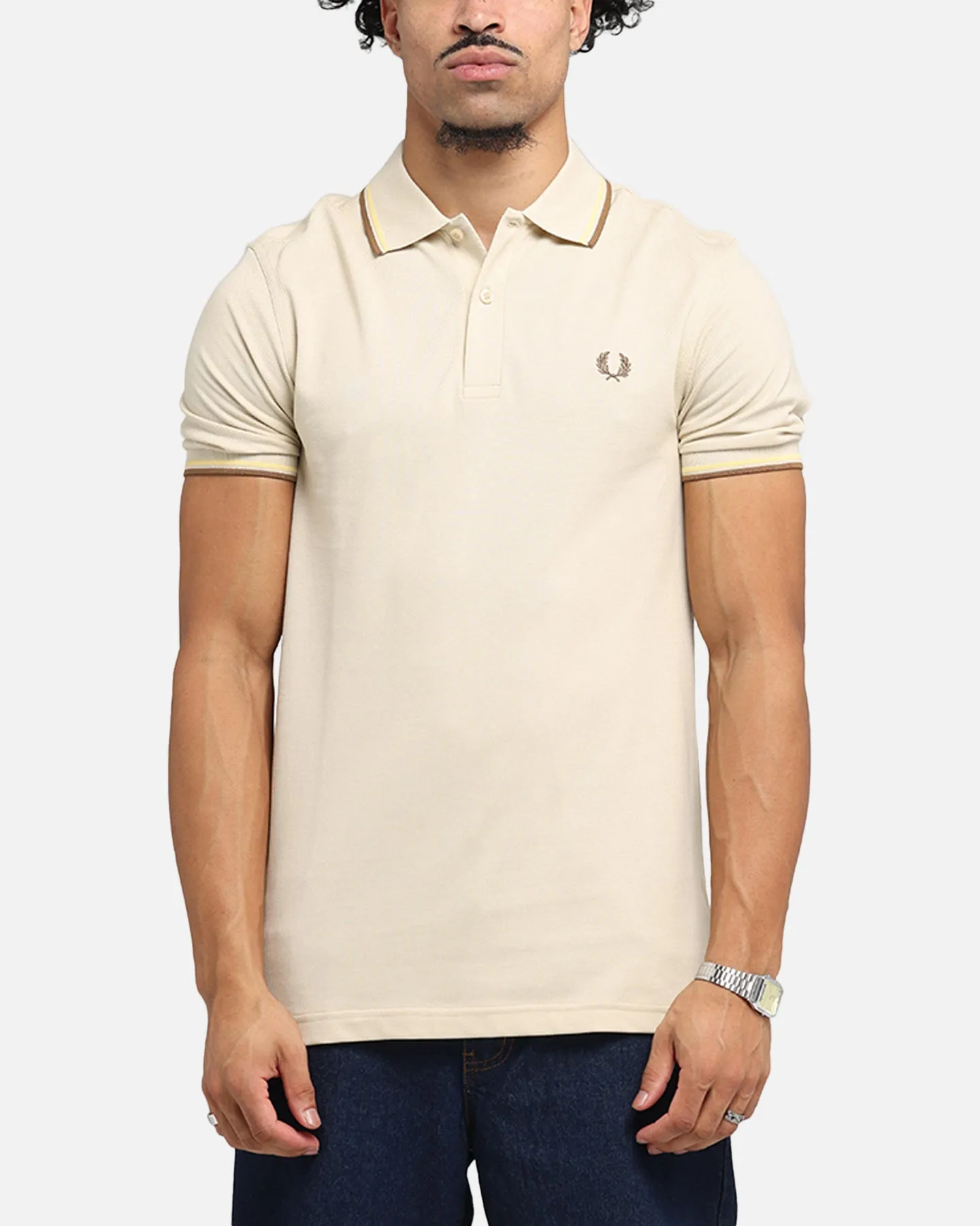 Fred Perry Twin Tipped Polo Shirt Oat sold by Culture Kings
