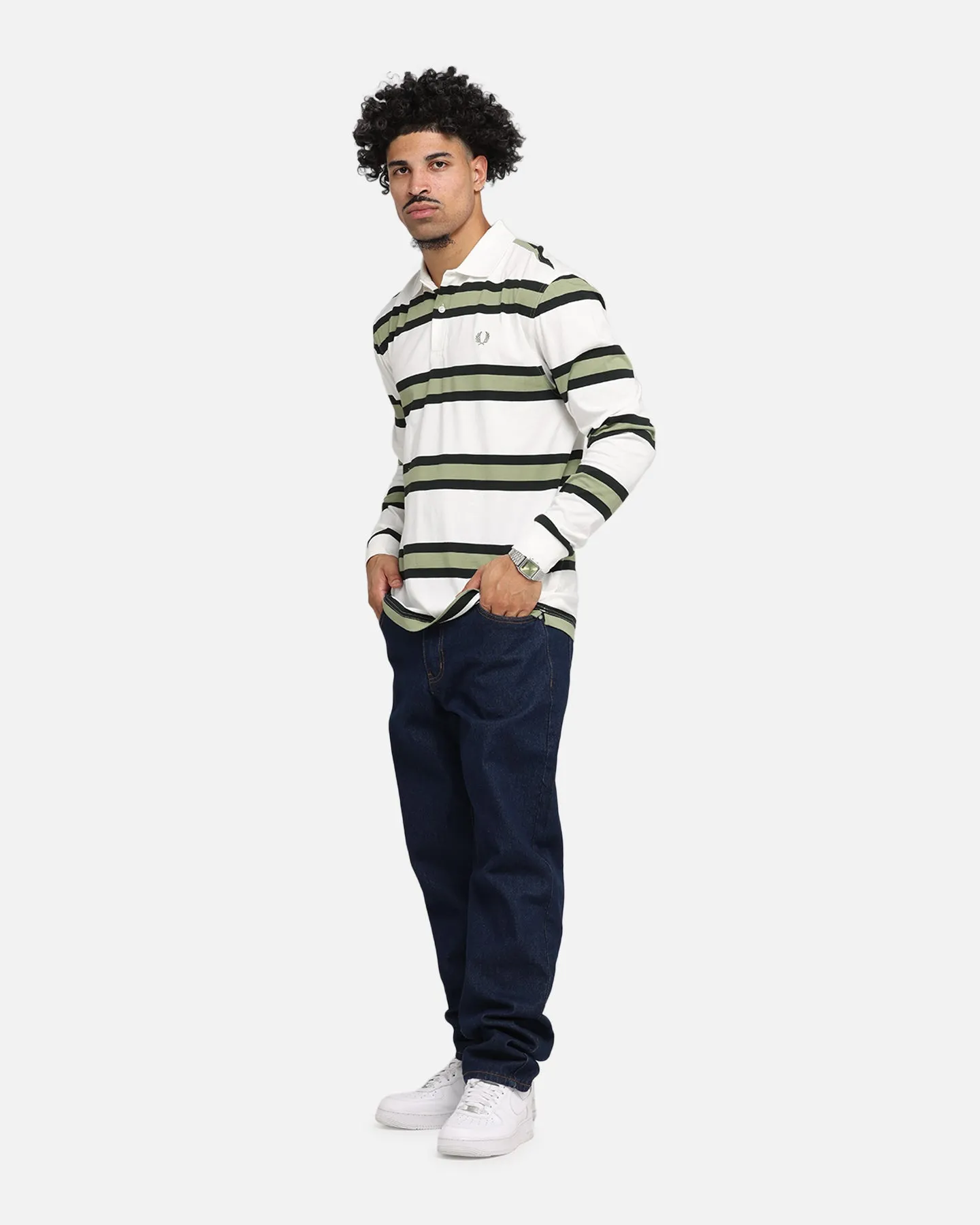 Fred Perry Jersey Stripe Polo Shirt Light Ecru sold by Culture Kings product image thumbnail 2