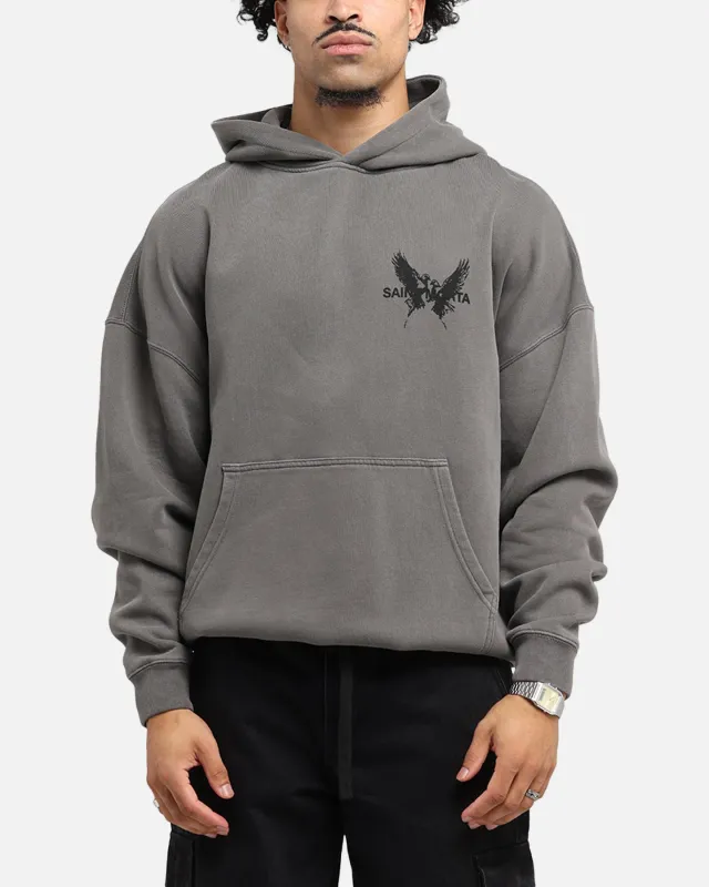 Saint Morta Black Doves Boxy Hoodie Washed Charcoal sold by Culture Kings