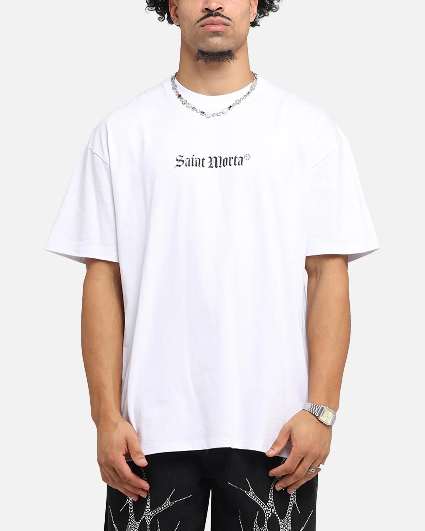 Saint Morta Weiry Hearts Boxy T-Shirt White sold by Culture Kings product image thumbnail 2